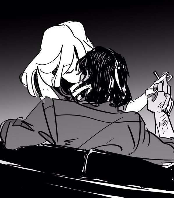 fujiko kissing jigen while stealing his smoke