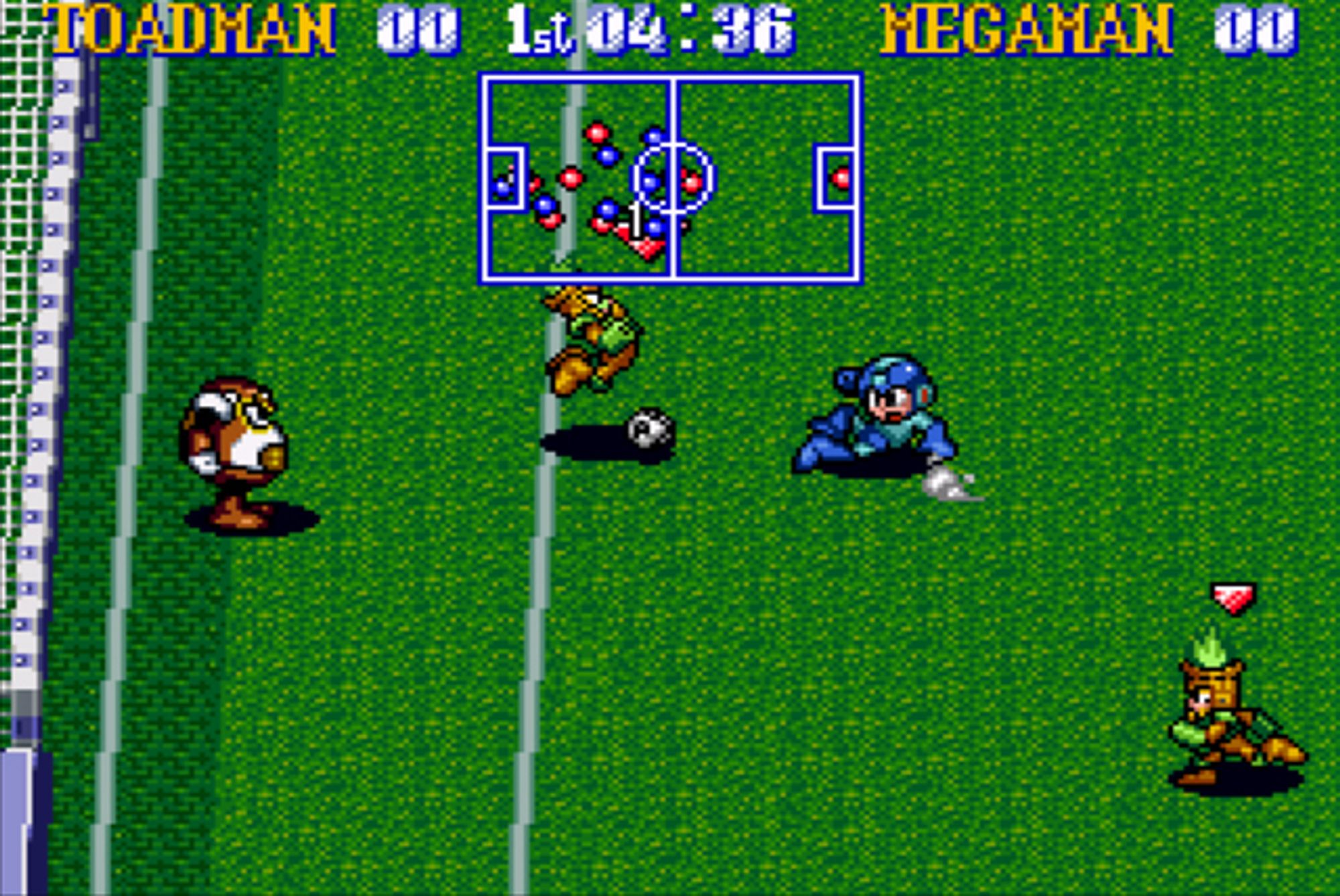 IT'S MEGA MAN BUT GET THIS NOW HE'S A SOCCER