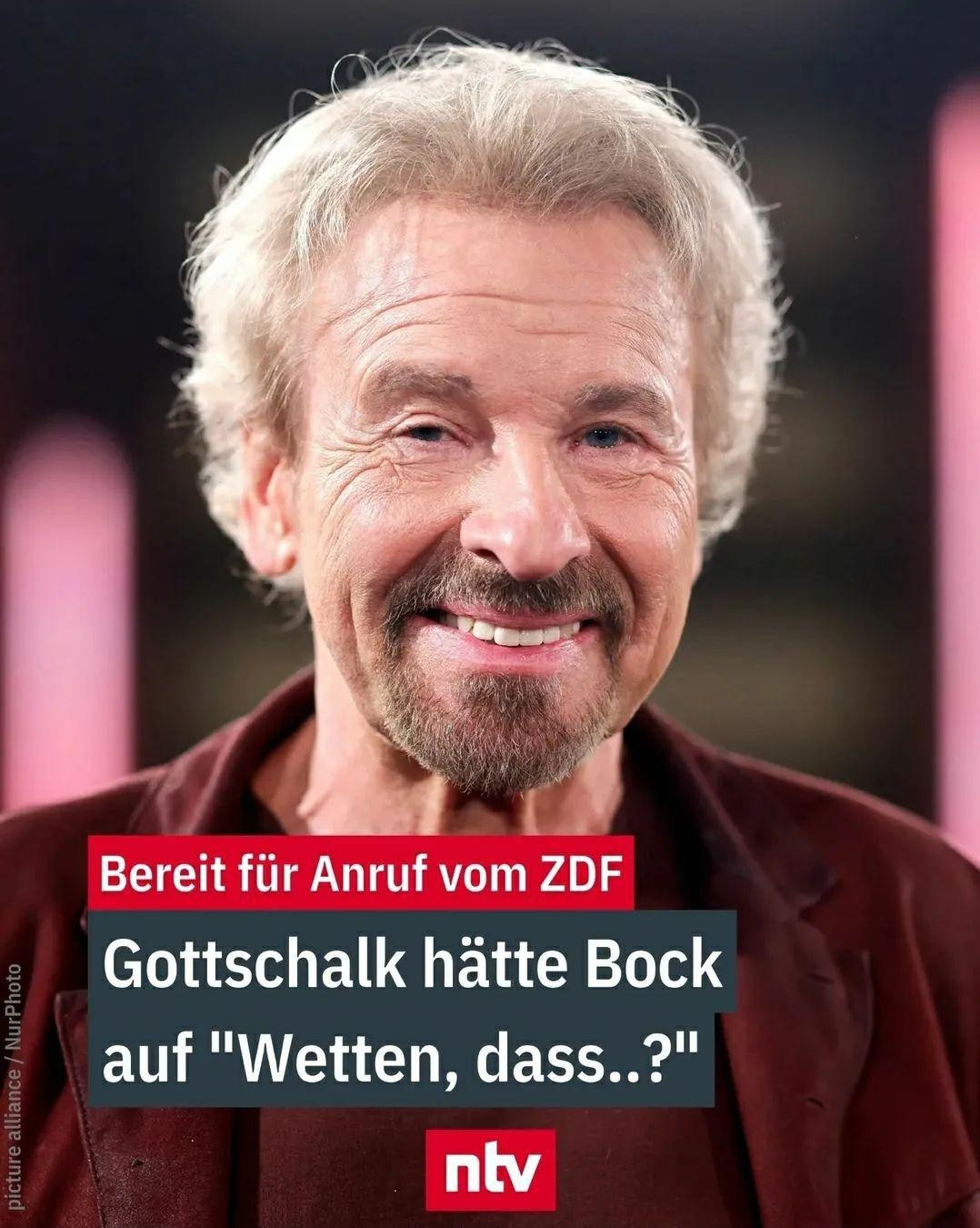 Bild von Thomas Gottschalk

Zitat "Bereit für Anruf vom ZDF - Gottschalk hätte Bock auf 'Wetten, dass...?'"