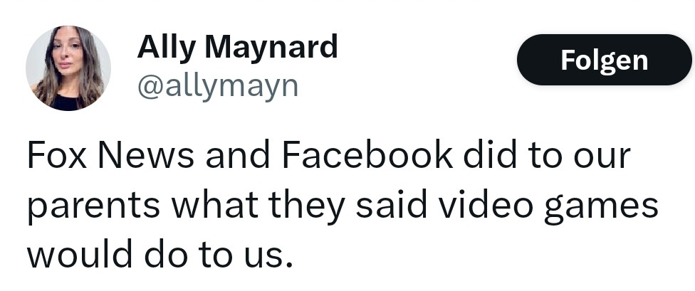 "Fox News and Facebook did to our parents what they said video games would do to us."