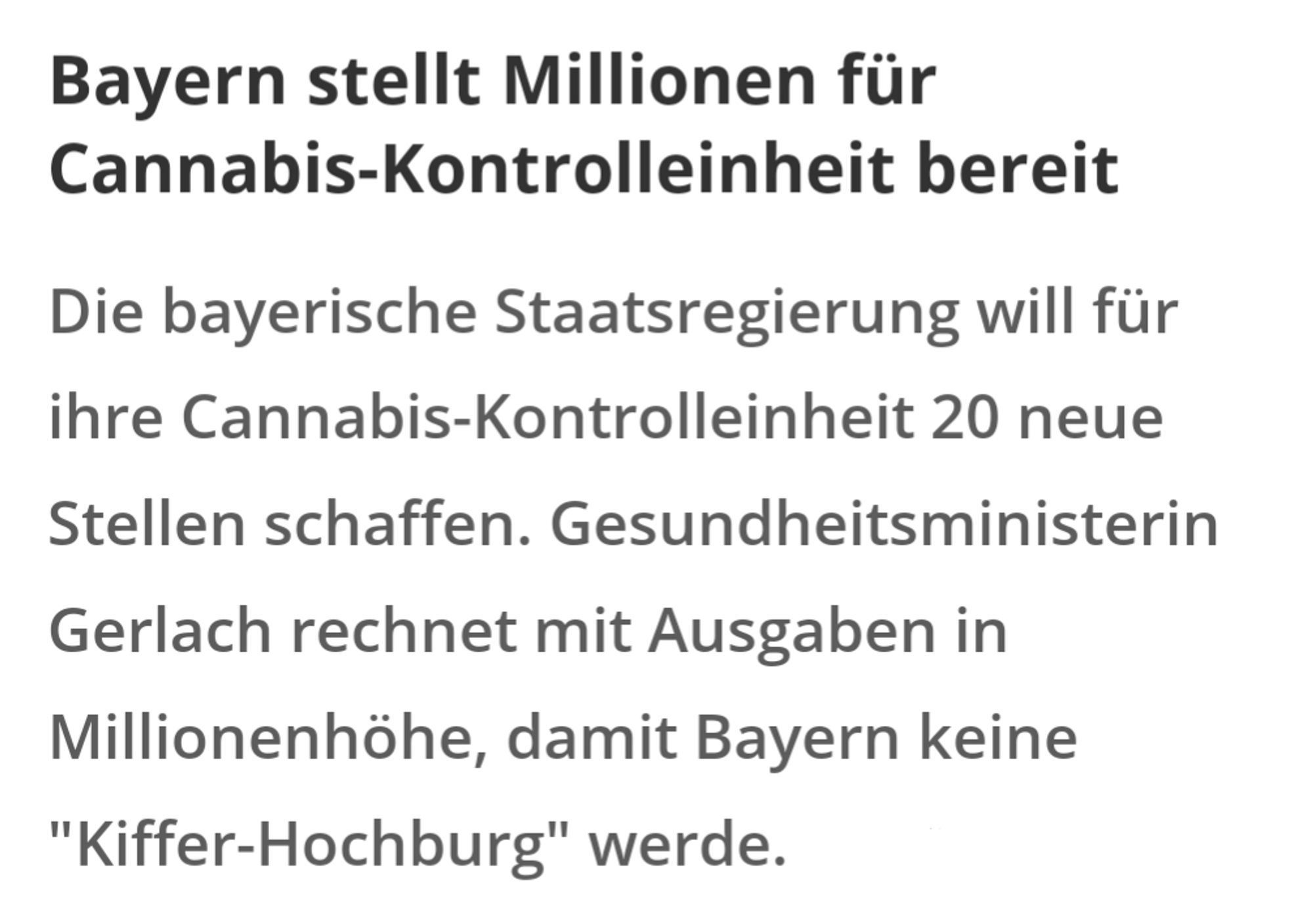 Die bayerische Staatsregierung will für ihre Cannabis-Kontrolleinheit 20 neue Stellen schaffen. Gesundheitsministerin Gerlach rechnet mit Ausgaben in Millionenhöhe, damit Bayern keine "Kiffer-Hochburg" werde. Die SPD-Fraktion warnt vor "Hysterie".