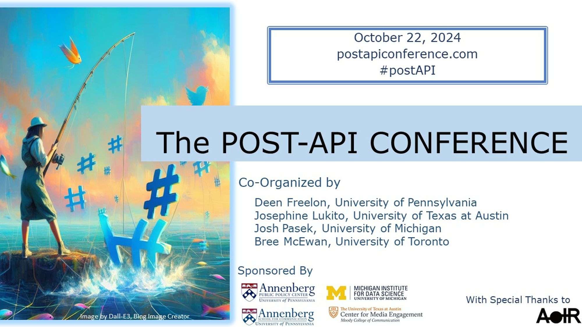 Power point slide introducing The Post-API conference