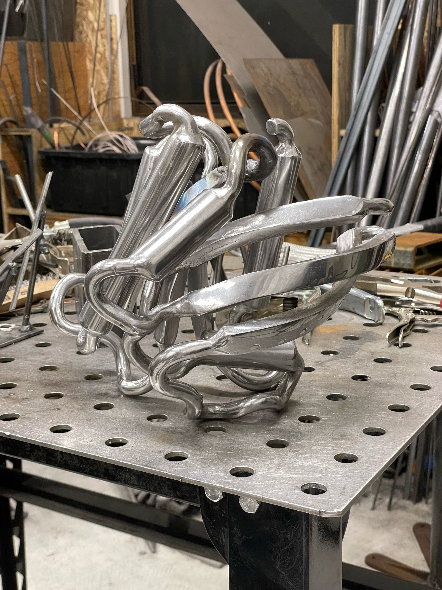 Steel sculpture of the RAS protein