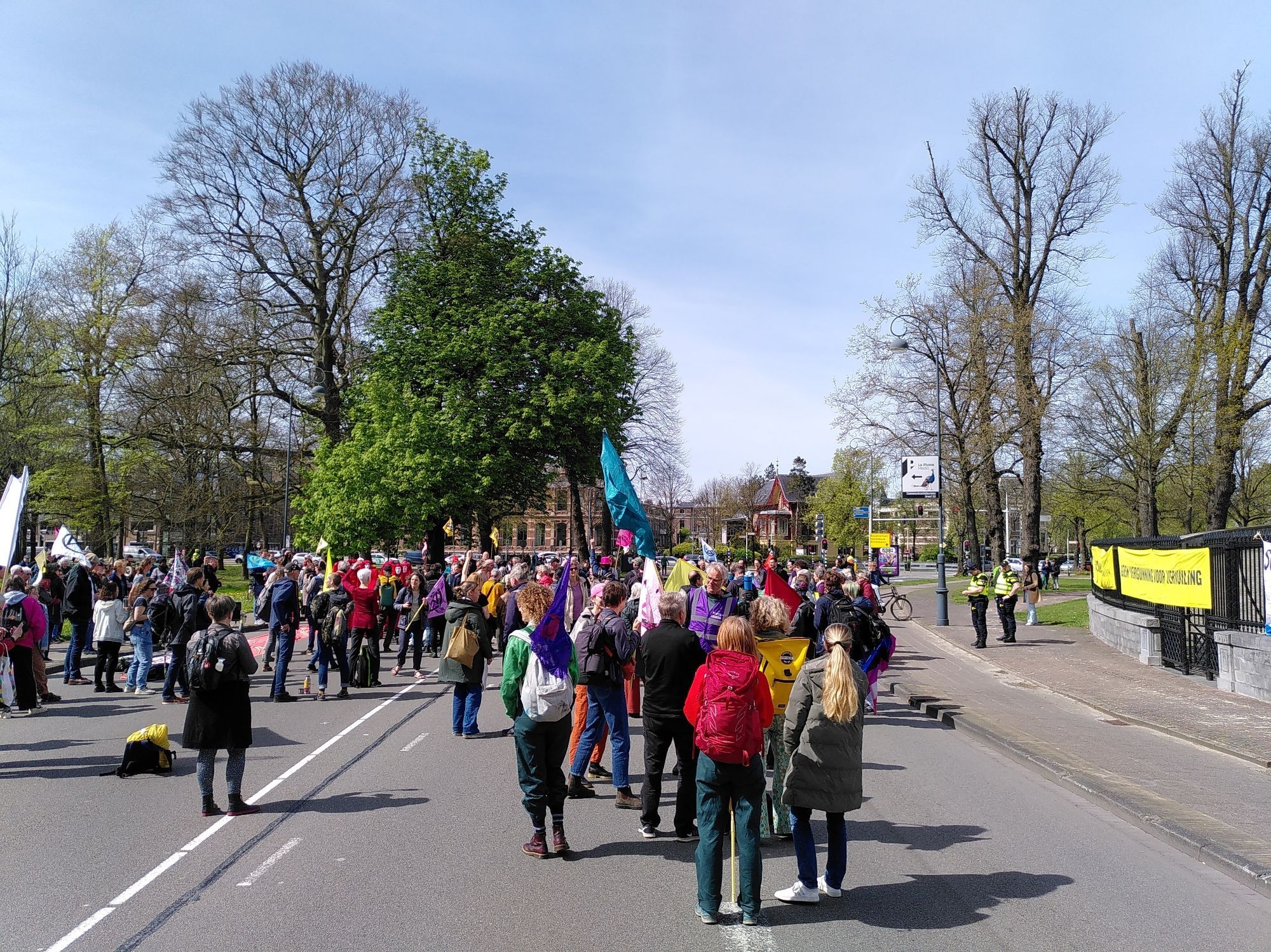 De blokkade bij het provinciehuis