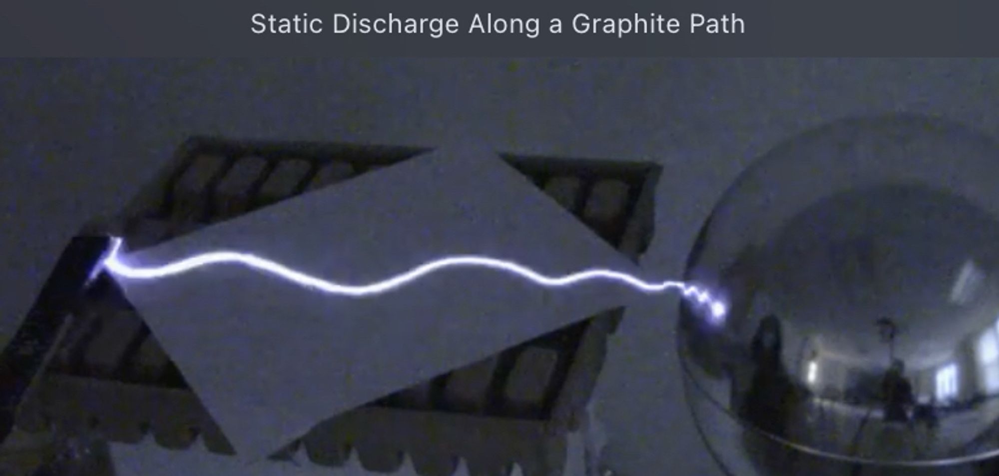 Full static discharge along the pencil line