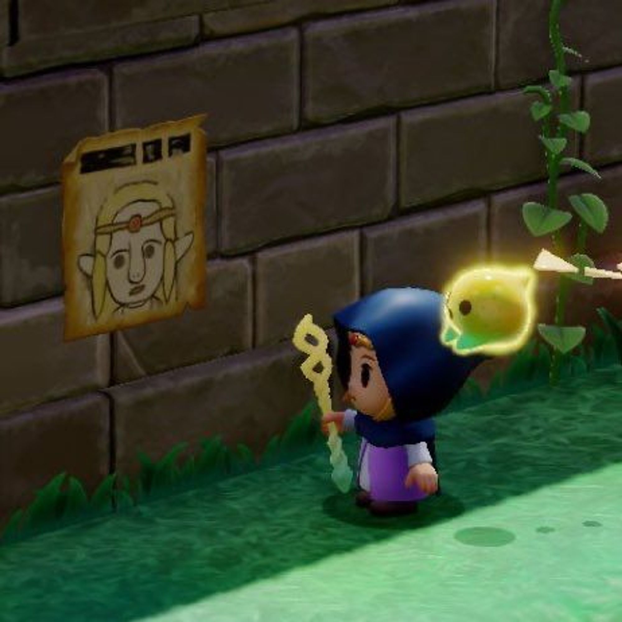 Screenshot from echoes of wisdom of a wanted poster of Princess Zelda