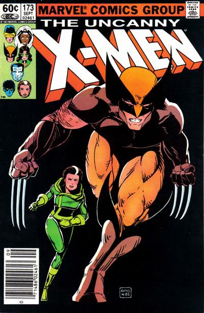 cover to Uncanny X-Men 173: Wolverine charges at the reader, claws out, with Rogue behind him.

Cover by Paul Smith