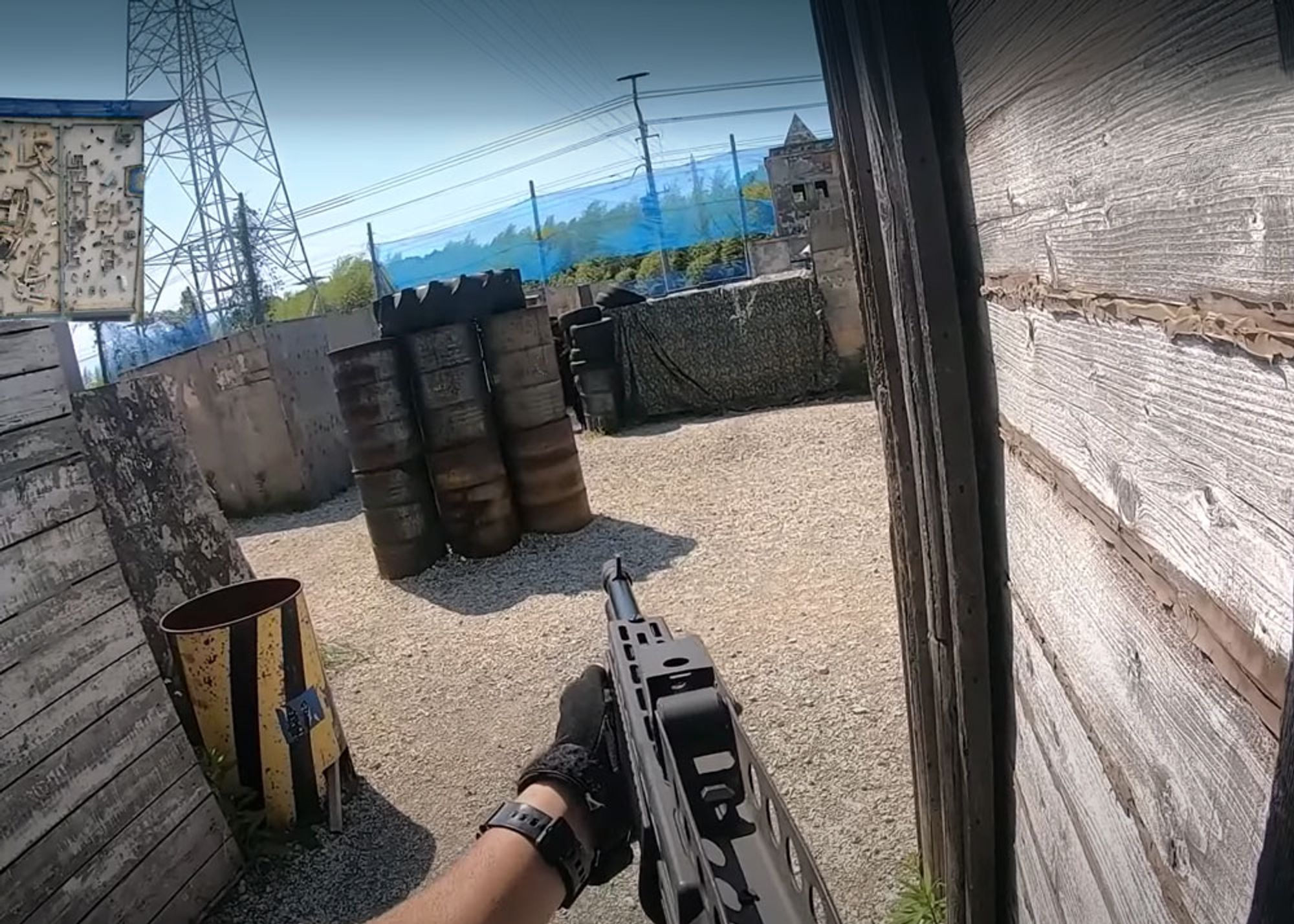 Tokyo Marui SPAS-12 airsoft shotgun being used in a game in first person view