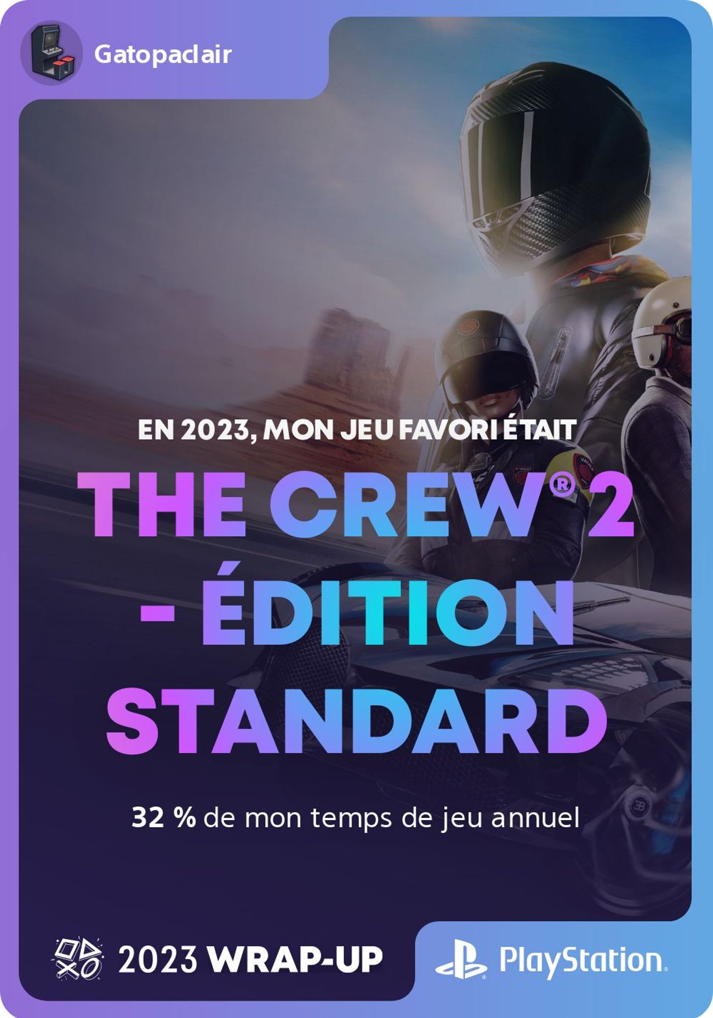 Jeu de l'année Playstation de Gatomat : The Crew 2