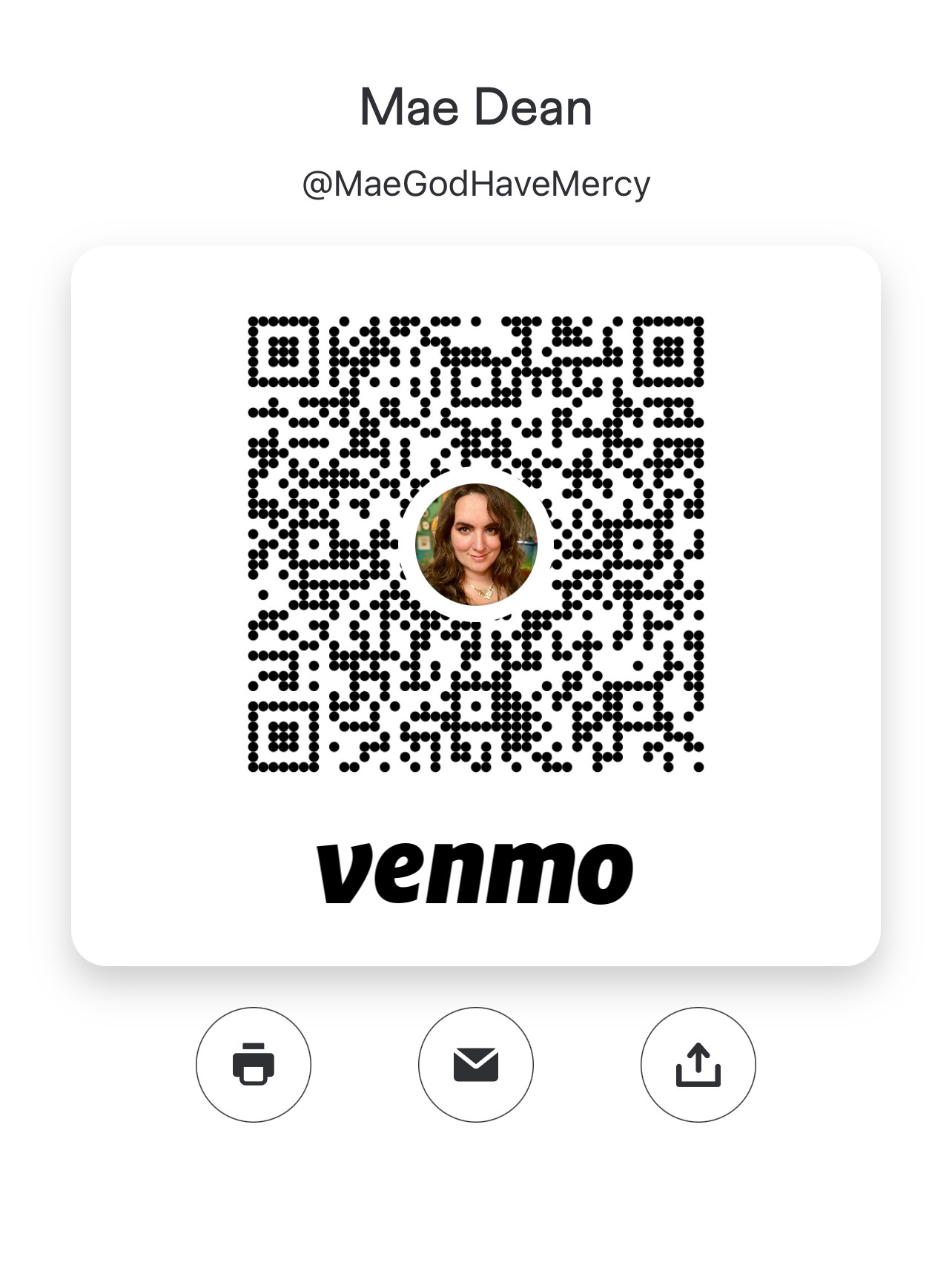 Venmo - @MaeGodHaveMercy