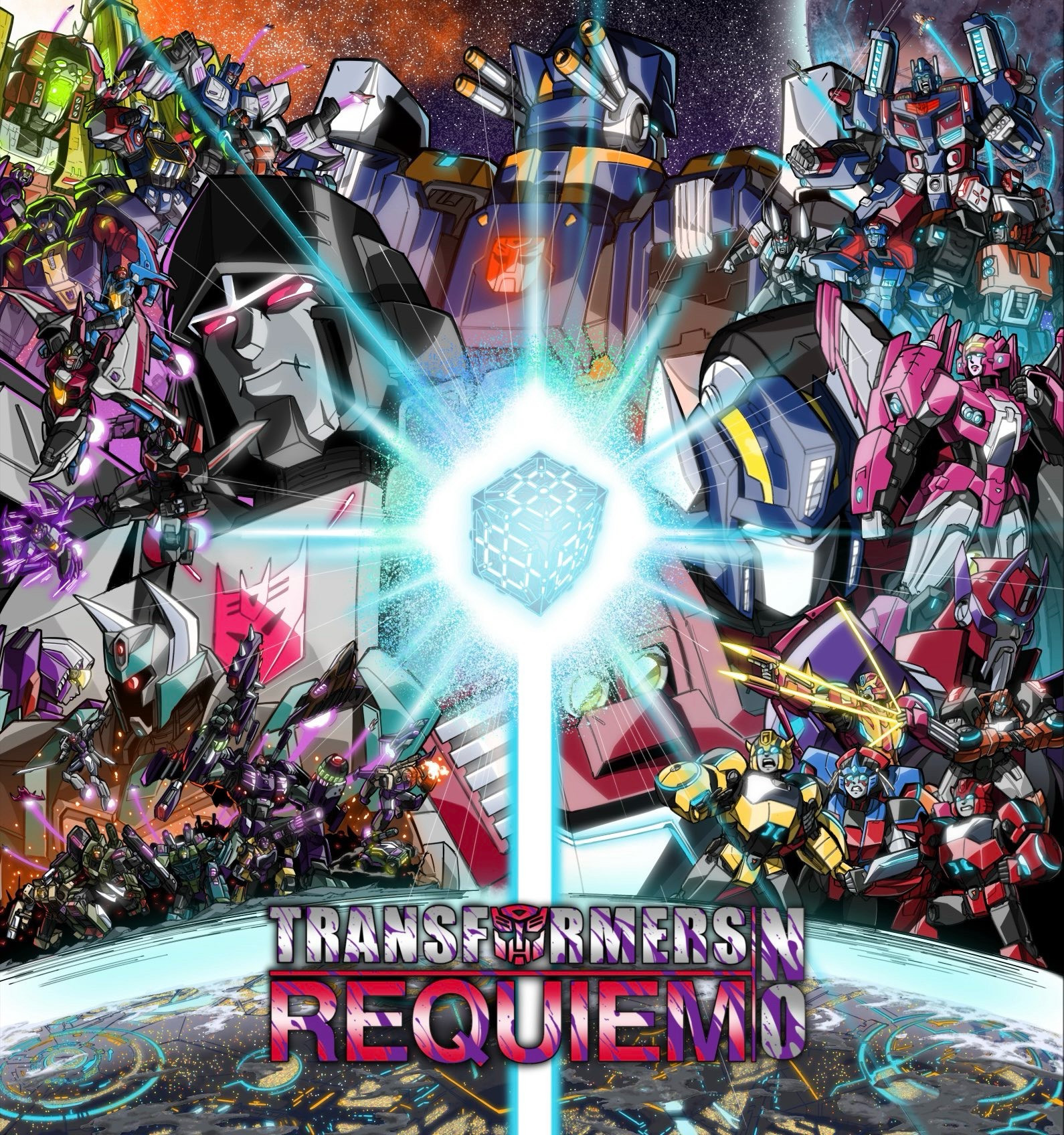 Poster for Kairito’s Transformers fanwork Transformers no requiem. 