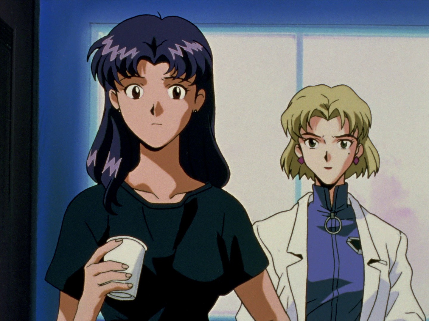Misato and Ritsuko looking forward