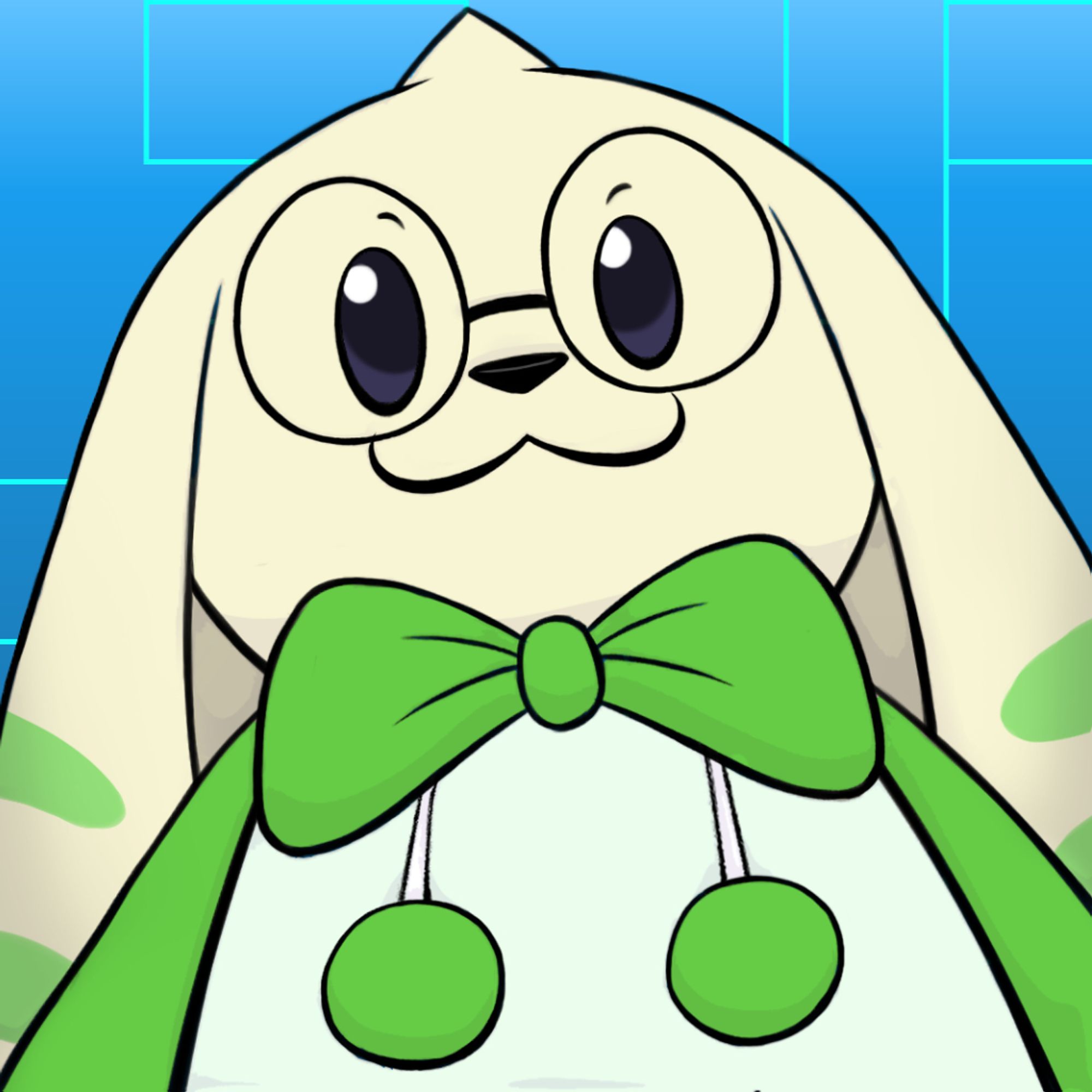 Terriermon looms from above, looking down at the viewer. There is no mercy in his smile, only bunnydog.