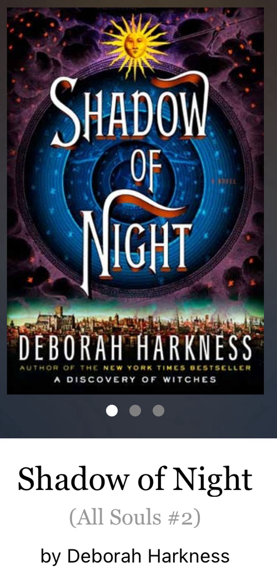 Book cover of Shadow of Night. Book two in the series All Souls by Deborah Harkness