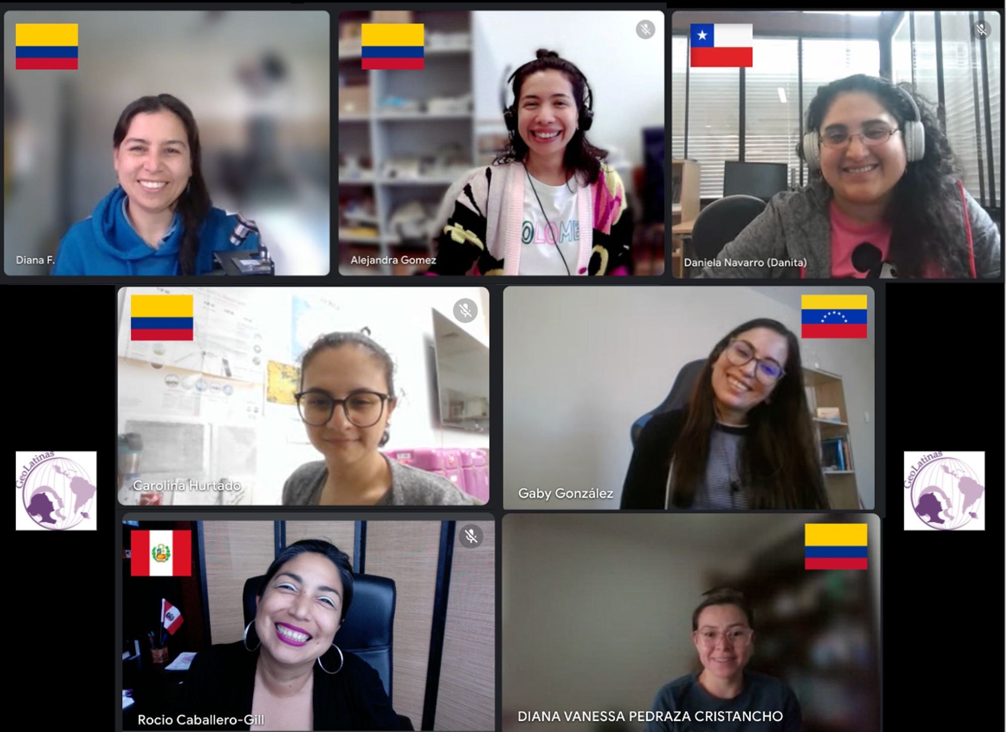 Seven scholars working on their own tasks and goals, but together in the GeoLatinas virtual office. Join us, for however long or short a time you need to focus. This is a GeoLatinas member initiative, open 24-7.