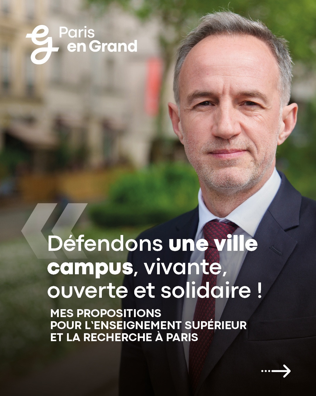 Défendons une ville campus, vivante, ouverte et solidaire !

Mes propositions pour l’enseignement supérieur et la recherche à Paris. 

- Emmanuel Grégoire. 