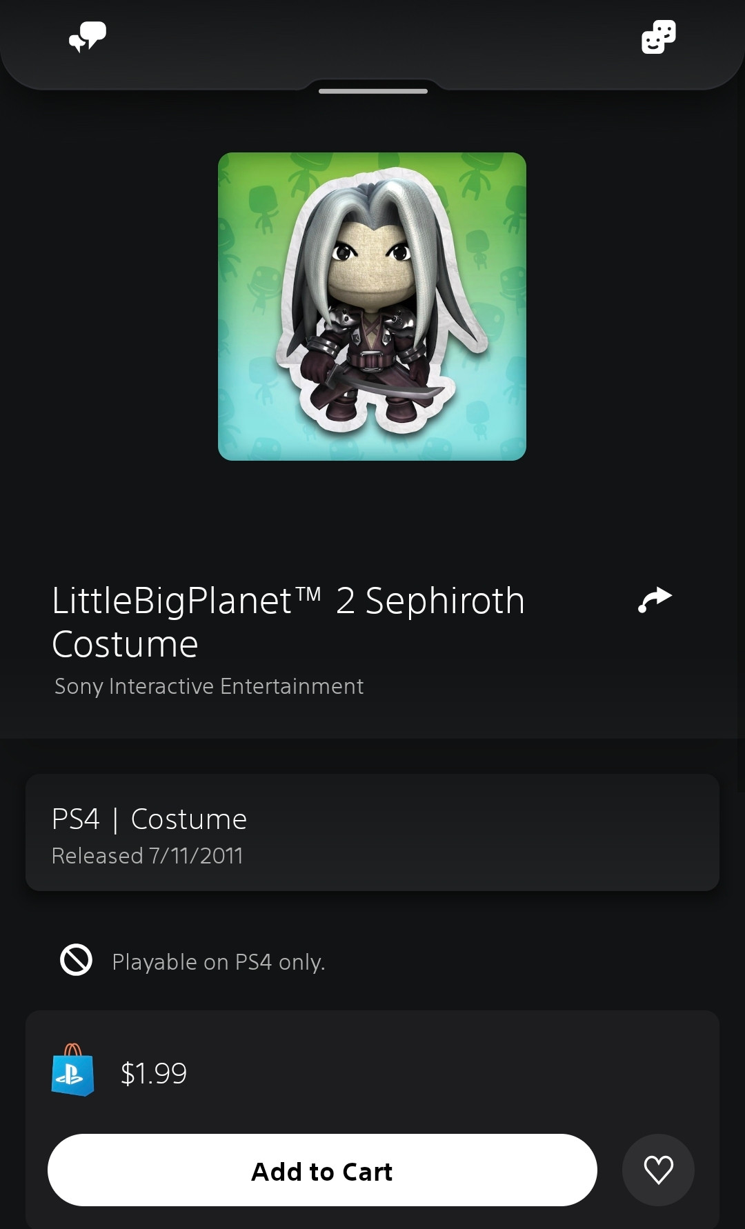 The Sephiroth costume