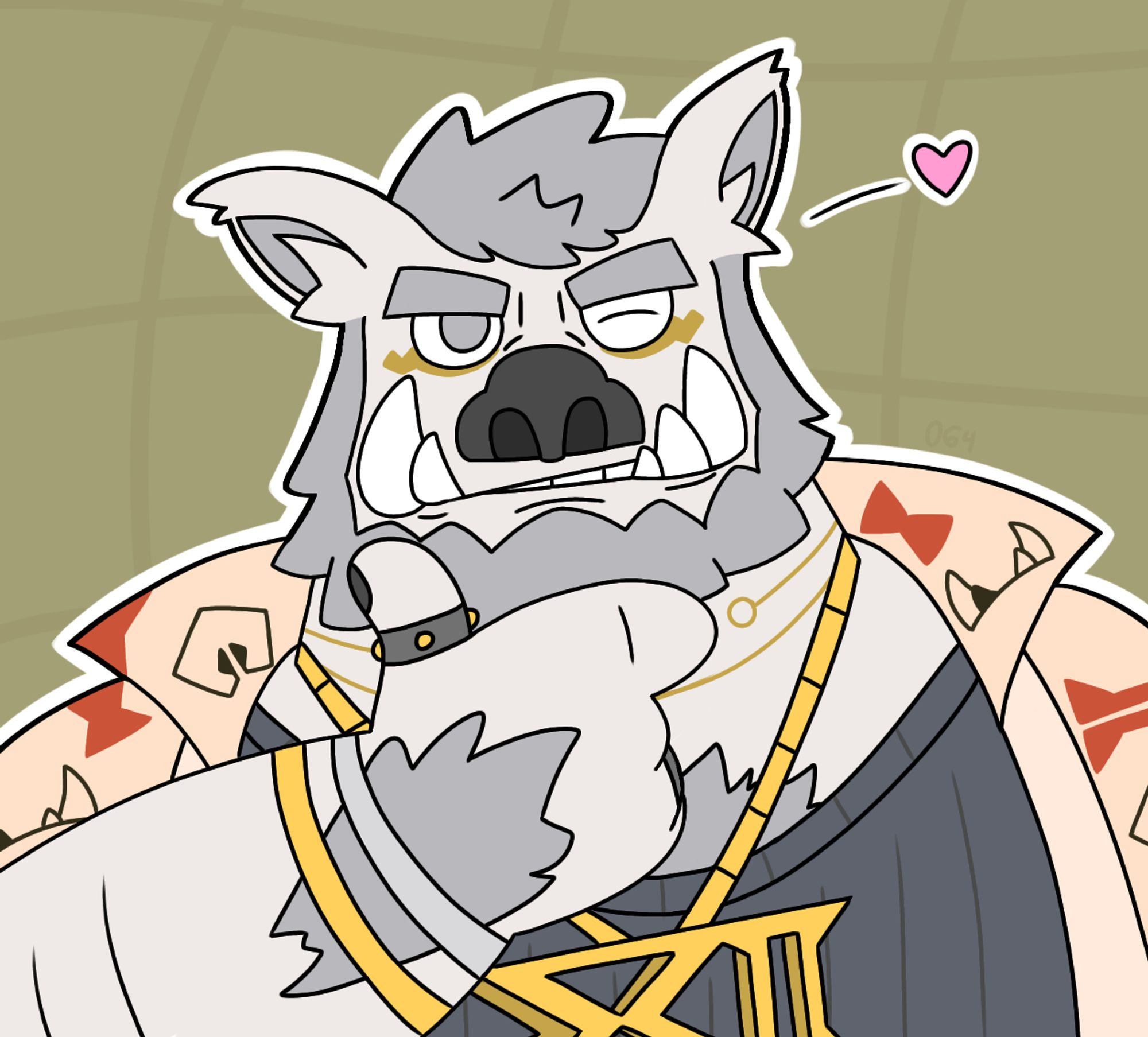 y'golonac from housamo throwing you a seductive glance (he wants you, carnally)