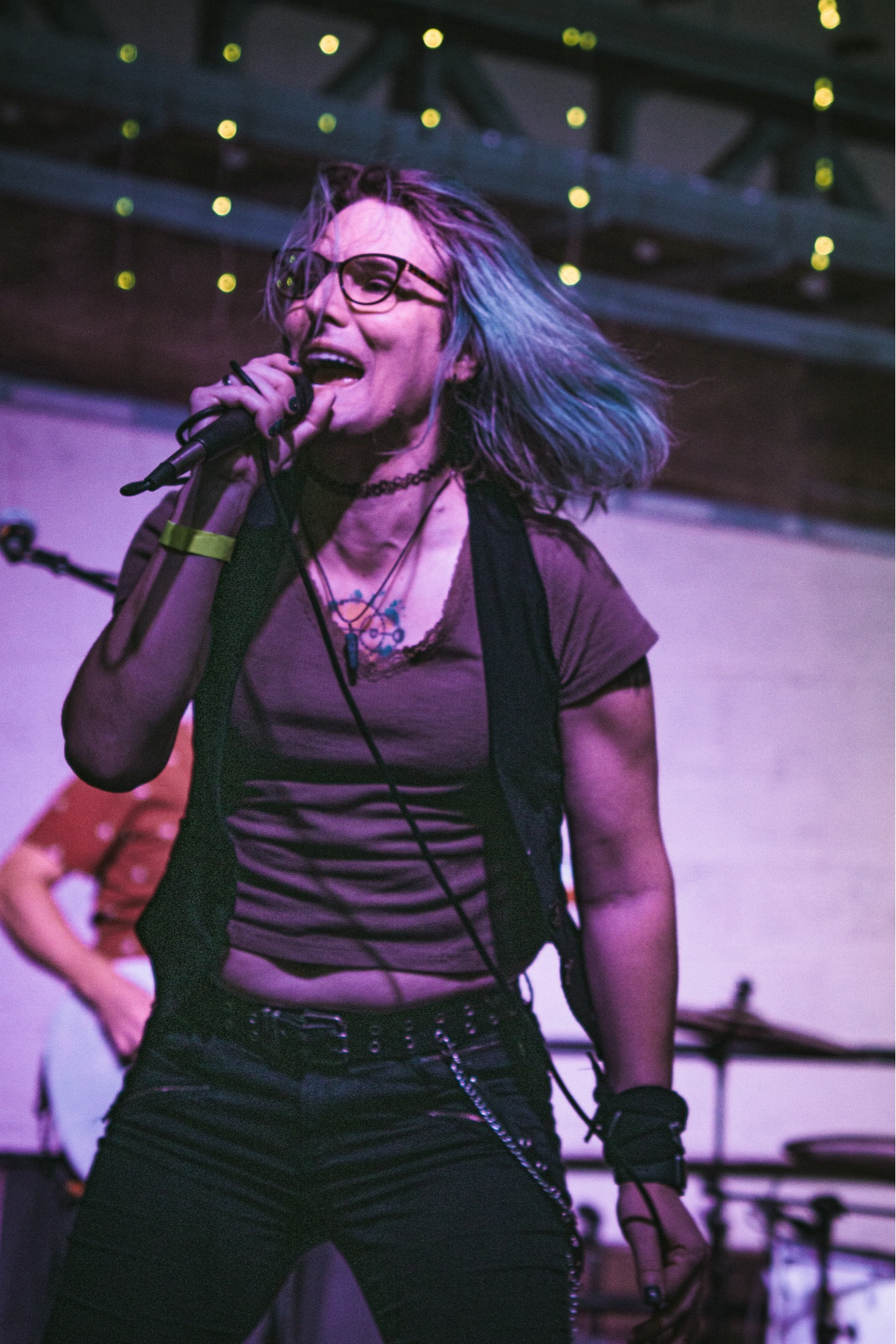 Emily on stage performing with Danger Club