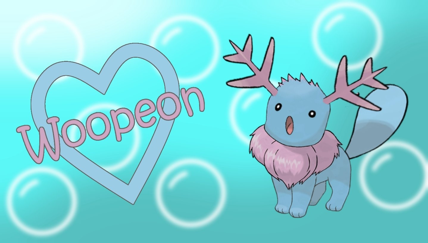 An image of a Woopeon that is a combination of a wooper and an eevee