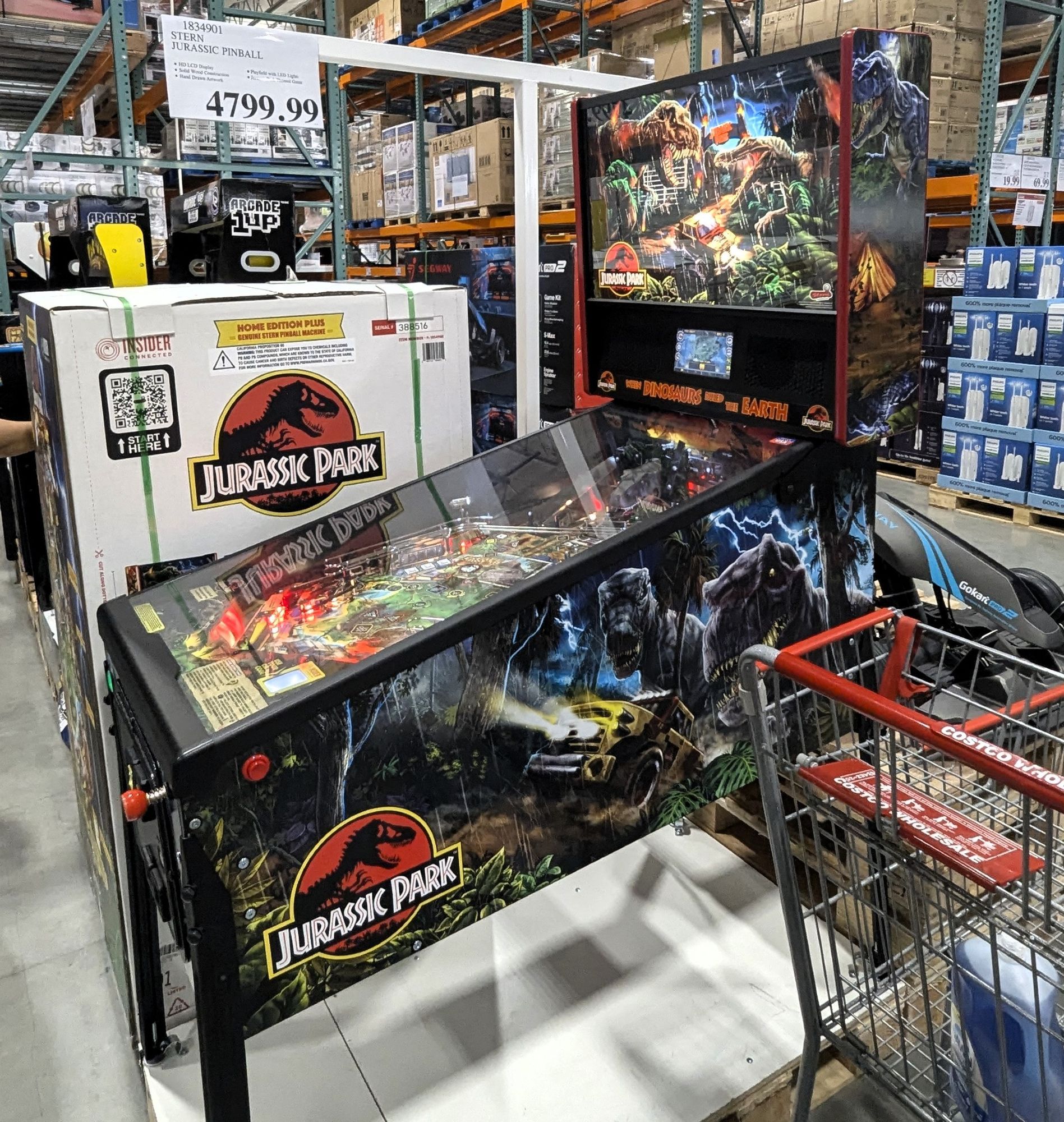 Jurassic Park pinball machine at Costco