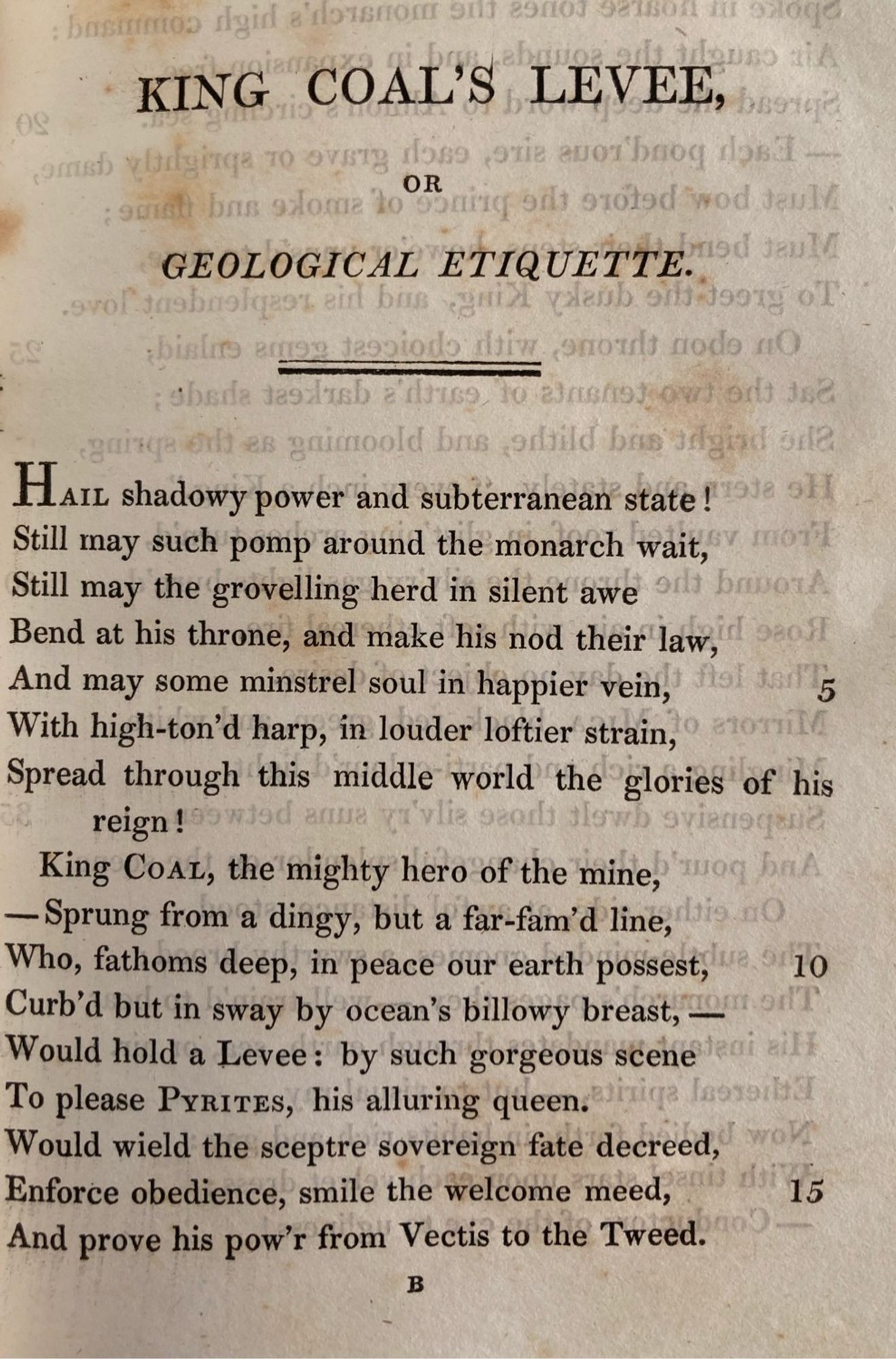 Opening lines of King Coal or Geological Etiquette.. a celebration of ‘King Coal, the mighty hero of the mine’