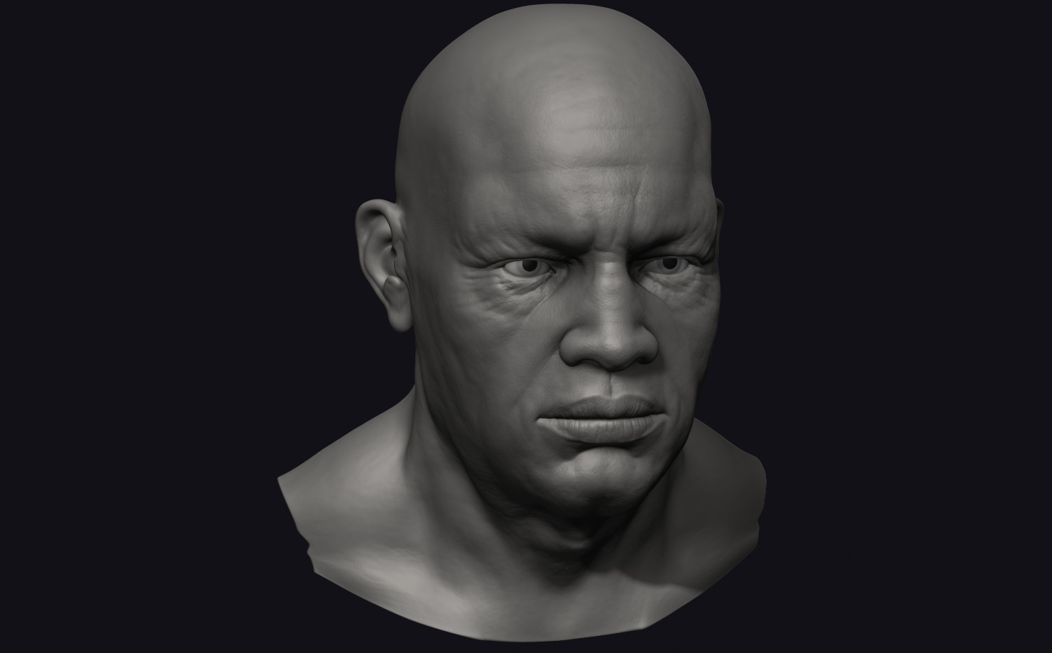 Zbrush sculpt of an older Black man. I never quite decided what to do with this guy so he remains unfinished