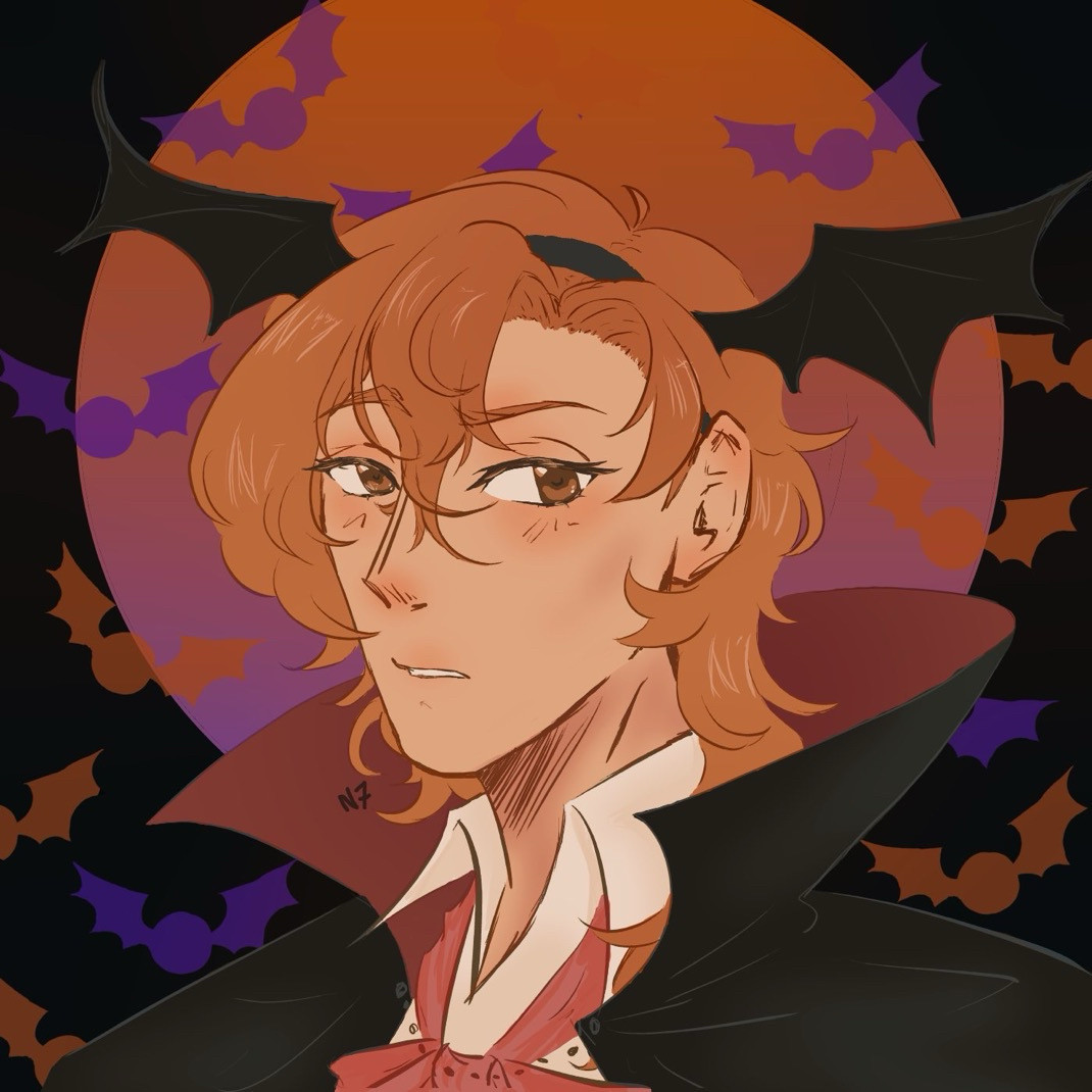 Bat/Vampire Chuuya pfp based on Halloween merch of him with the same design that came out in 2019