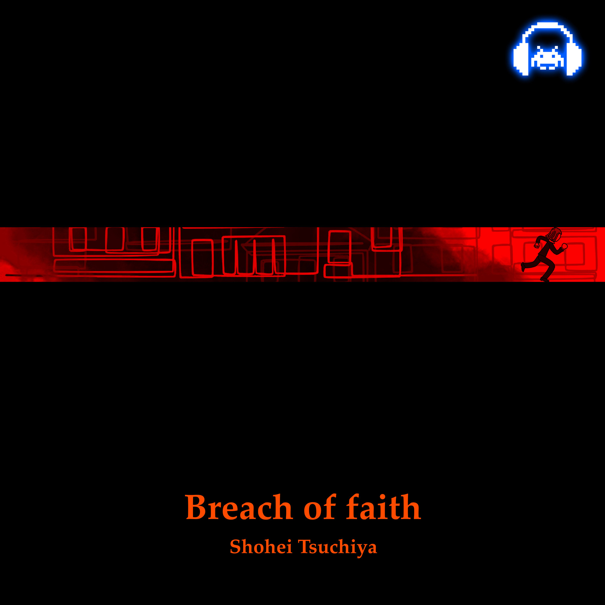 A jacket art cover from a rhythm game Groove Coaster, drawn from scratch (sort of)

Features a mix of red and black doodle on the background, and a man on a black suit running, referencing from an old PSP game "Exit"

Song: Shohei Tsuchiya - Breach of faith