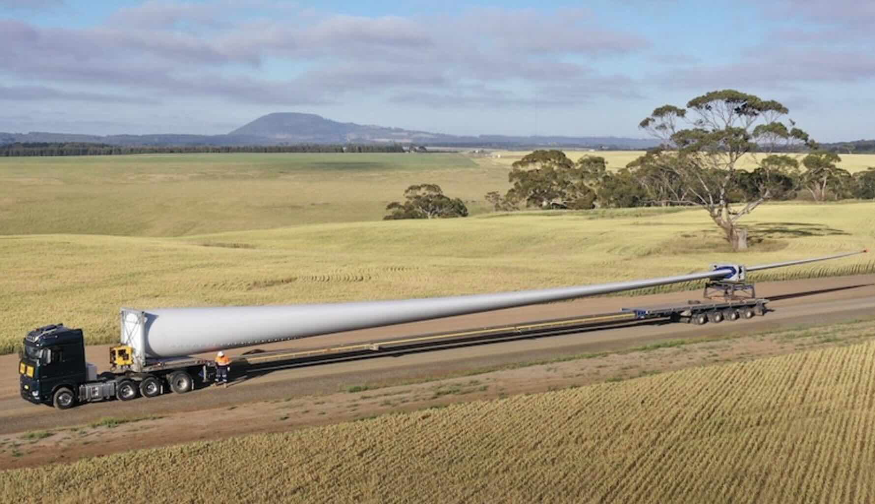 photograph of a long thin lorry in nsw, australia