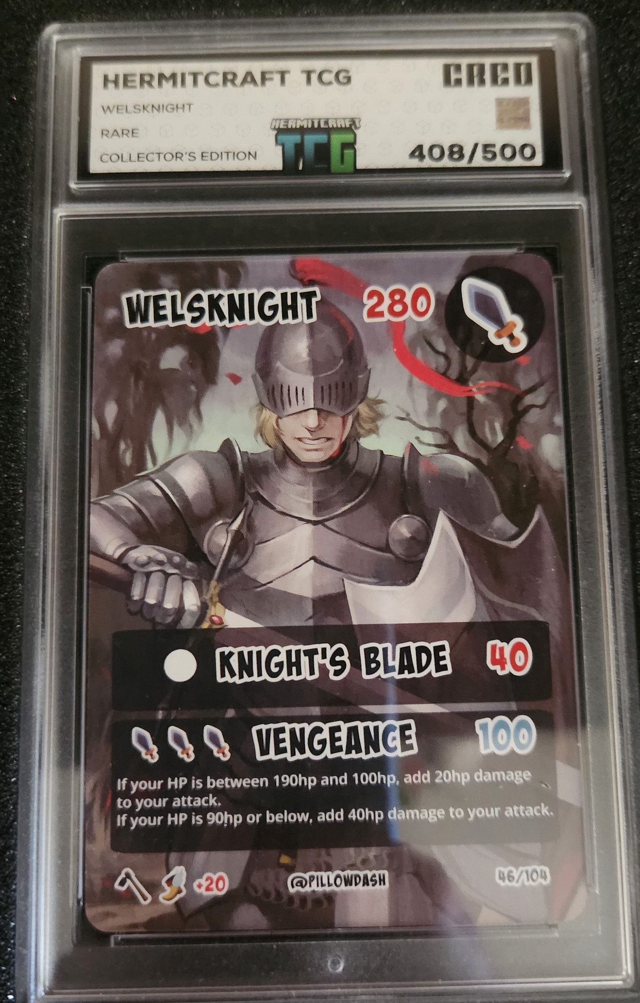 Hermitcraft TCG collector's edition card 408/500 Welsknight