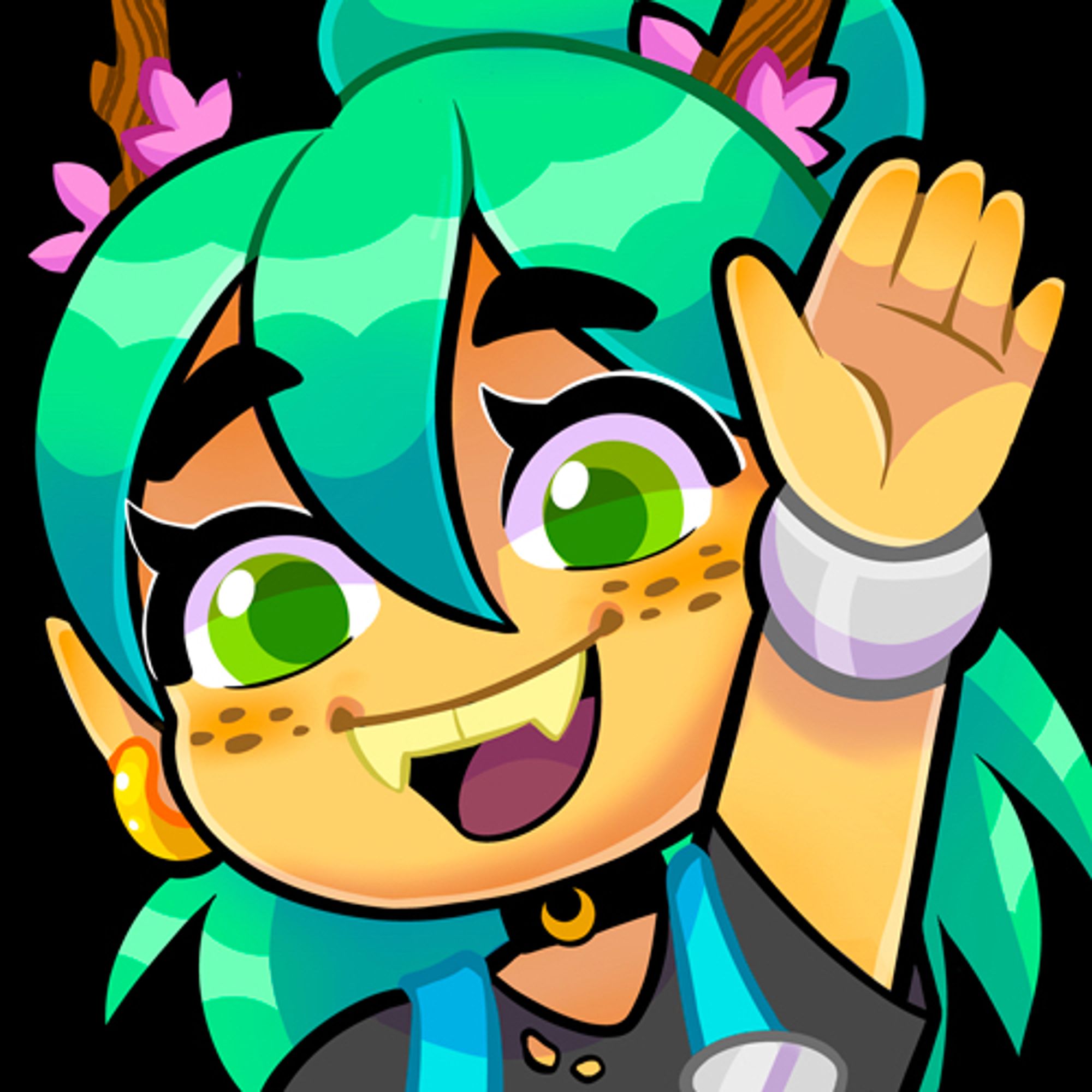 Green Nymph Art Emote Hi