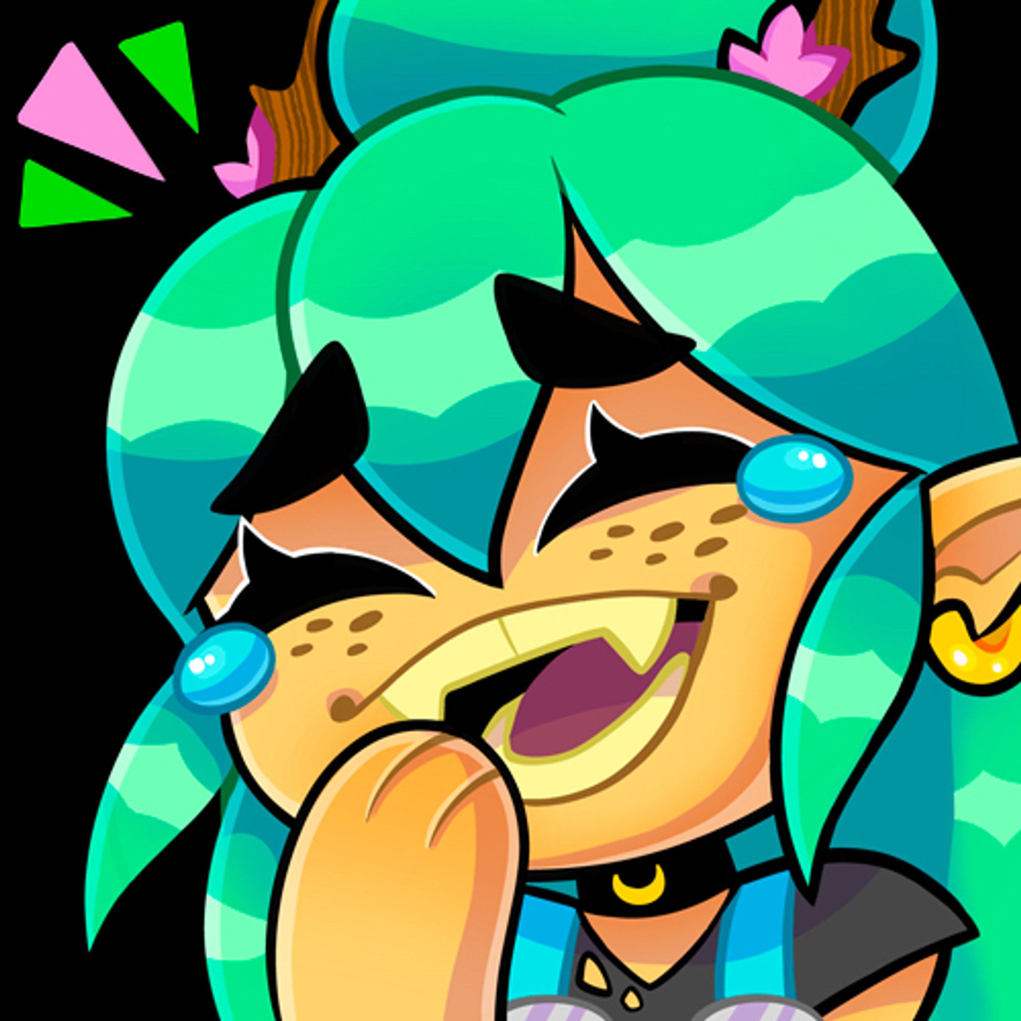 Green Nymph Art Emote Laugh