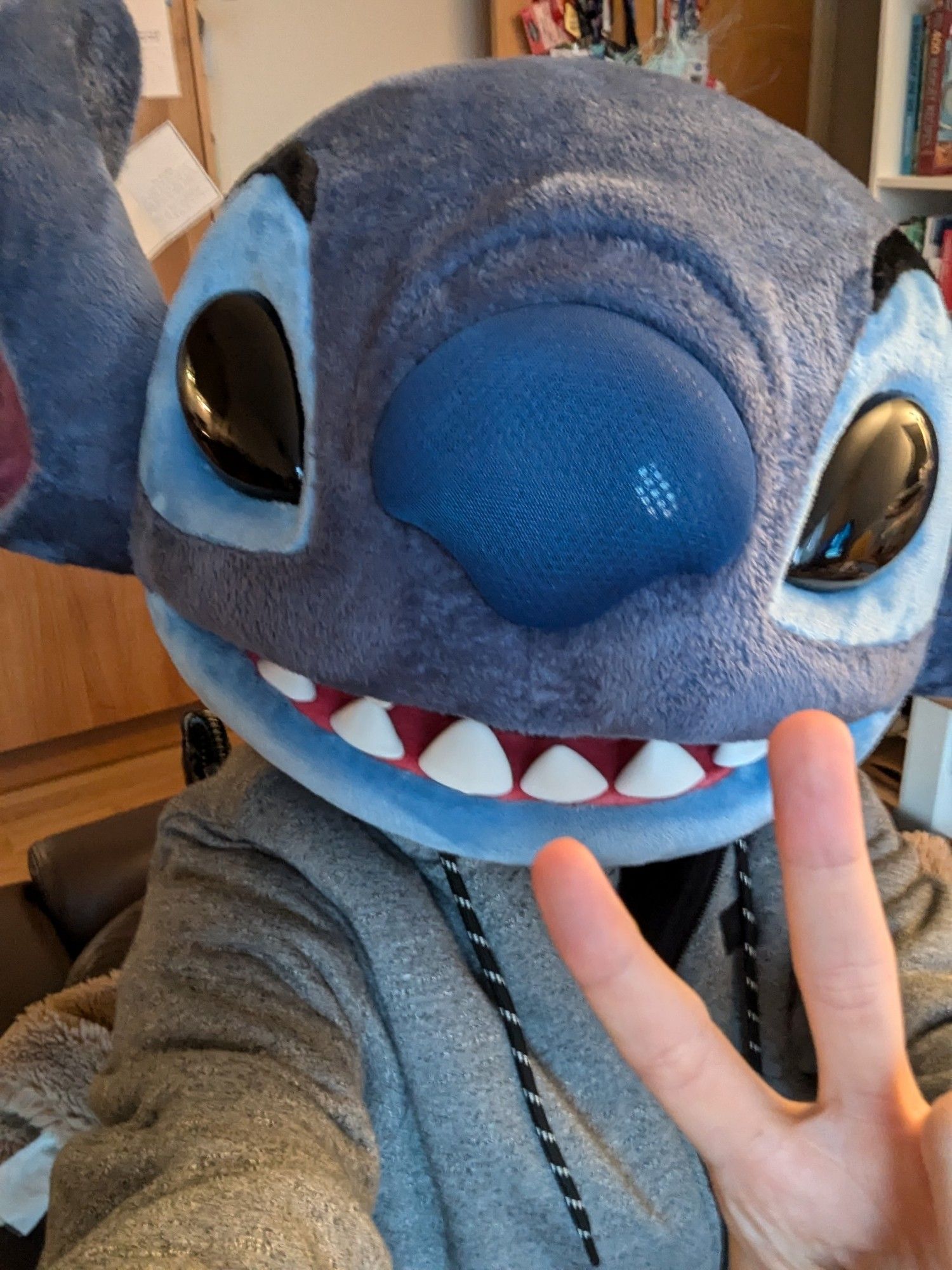 Me wearing a stitch fursuit head!