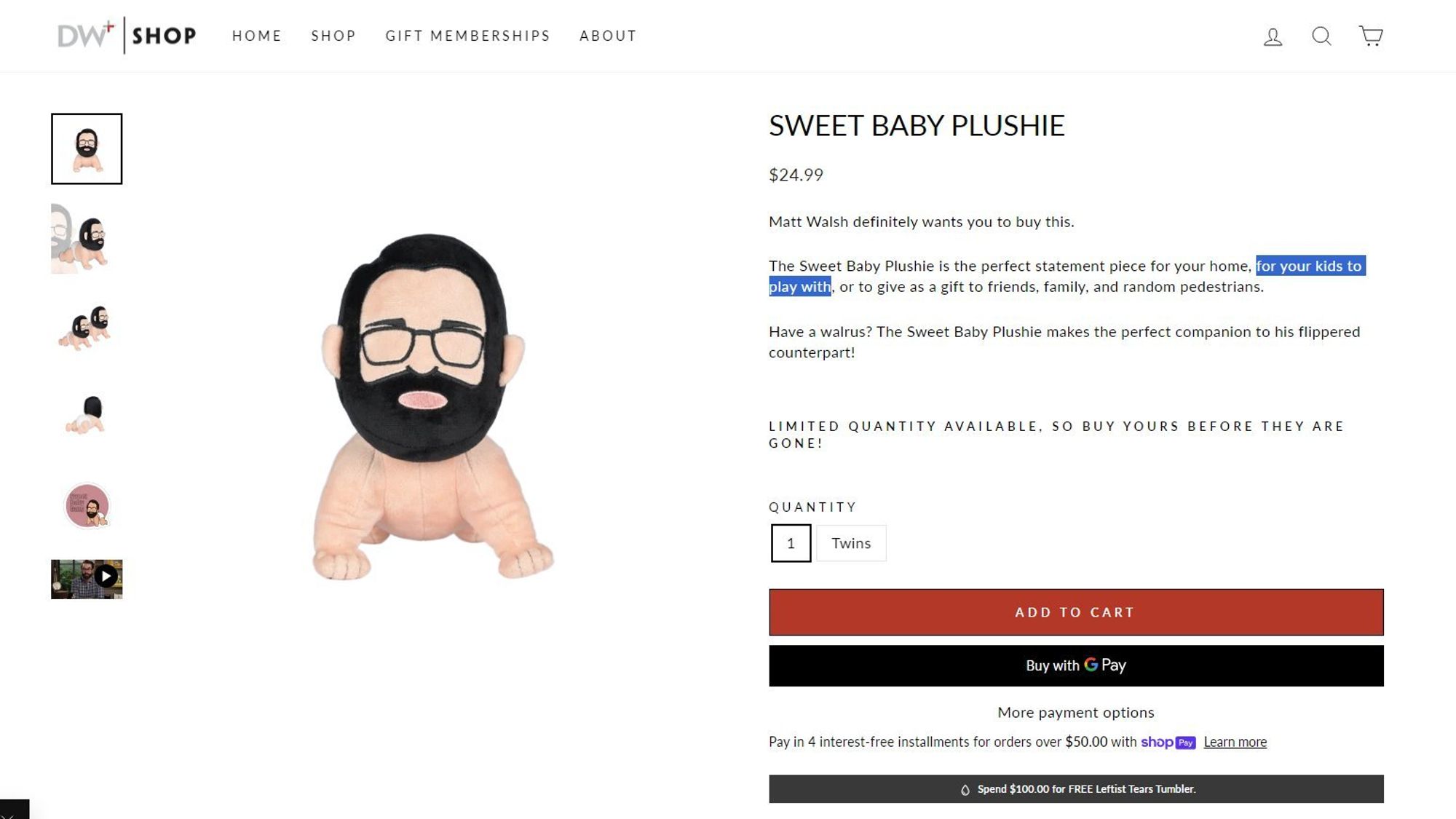 Matt Walsh diaper fetish dolls for children