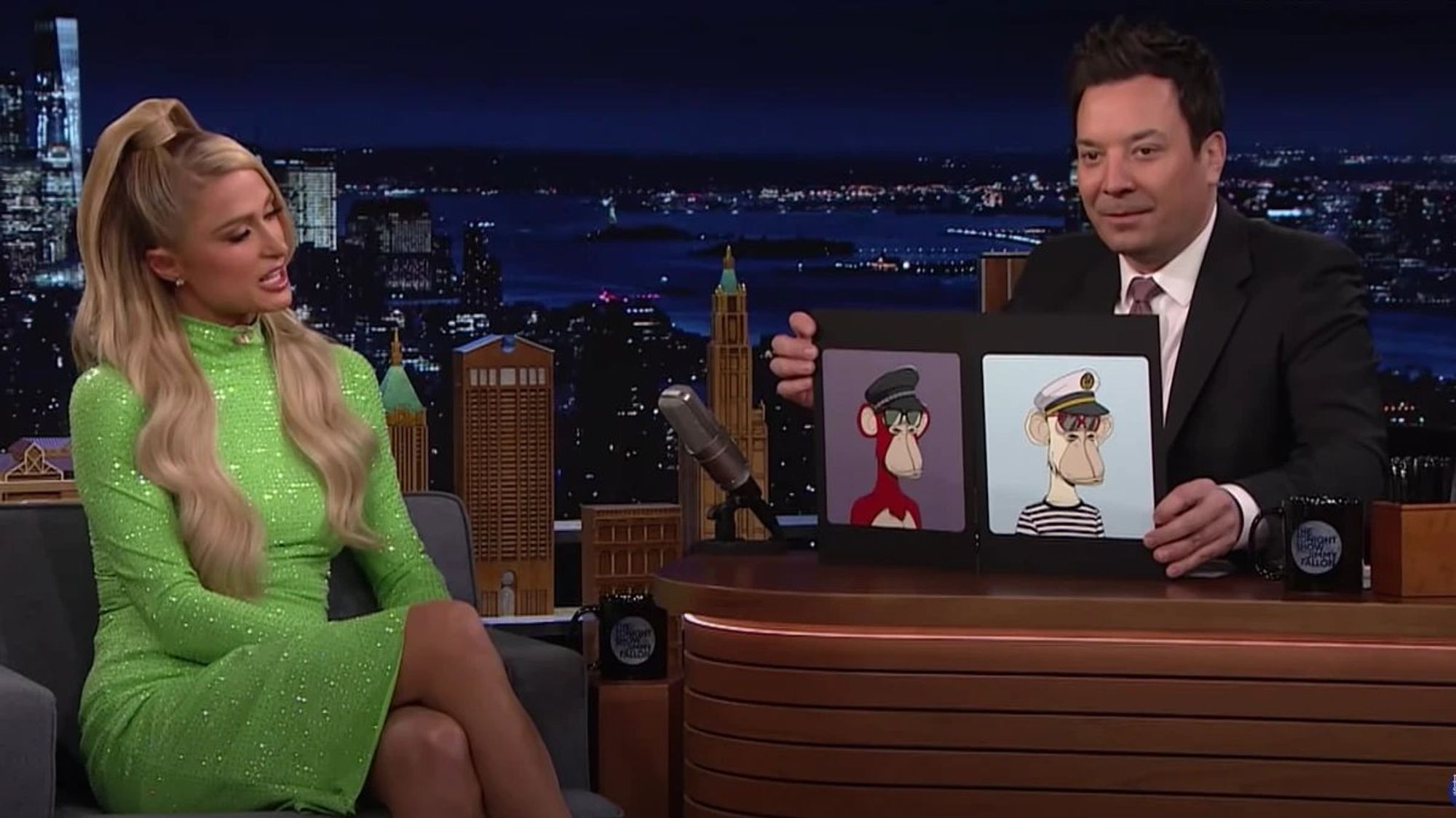 Jimmy Fallon pushing NFT's with Paris Hilton