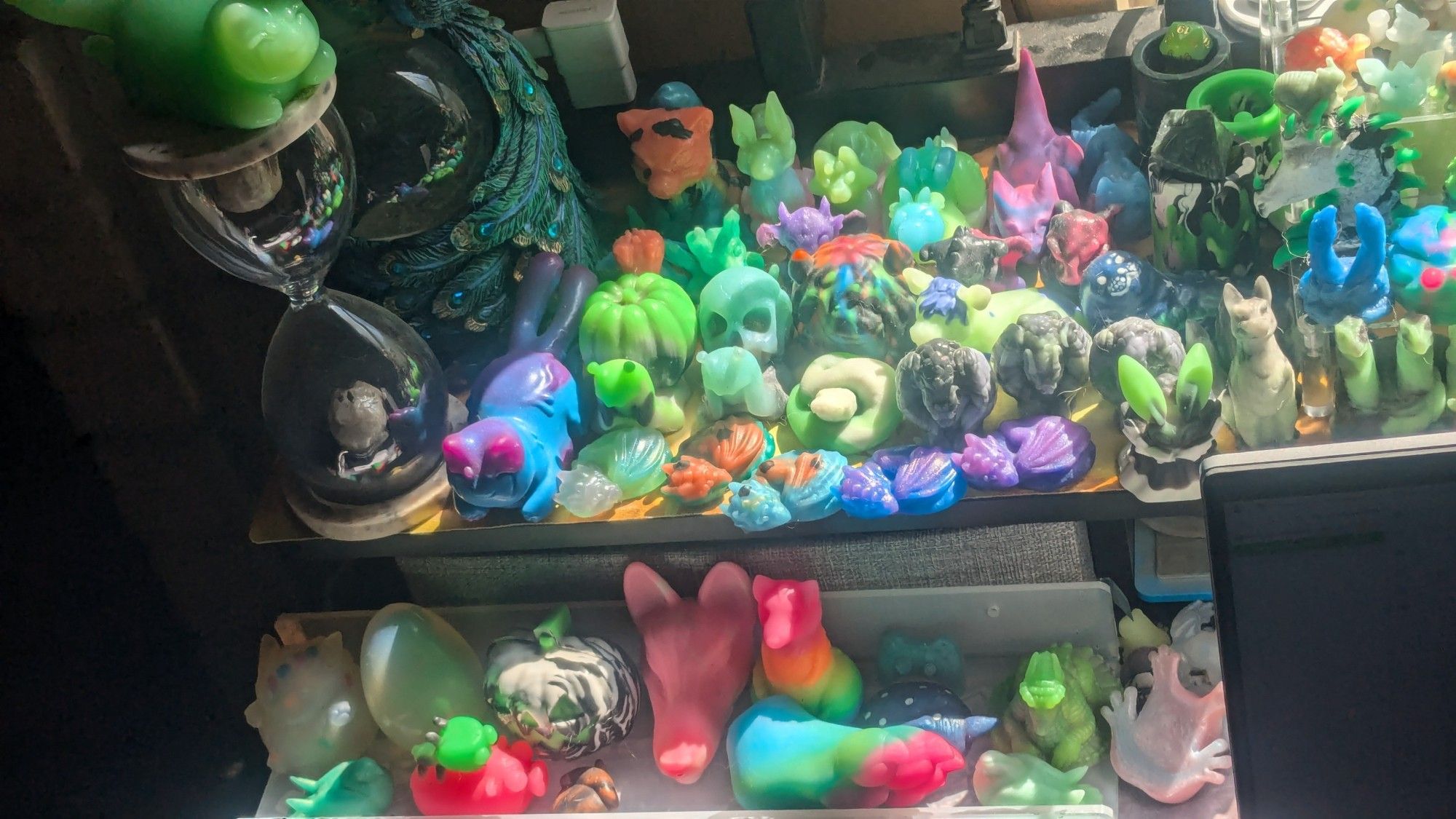 An assortment of colorful silicone squishies squishies