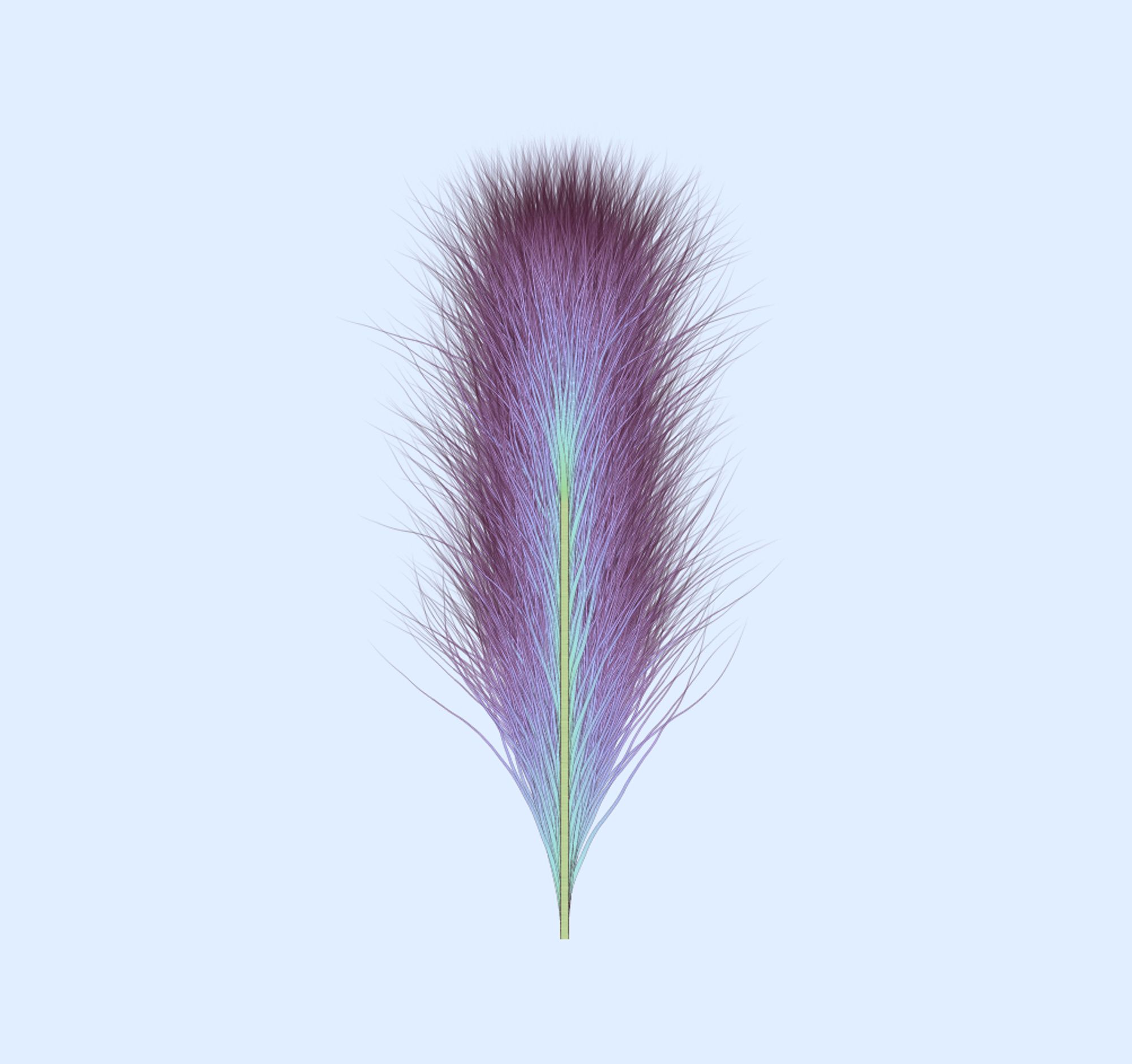 a feather drawn with computer code