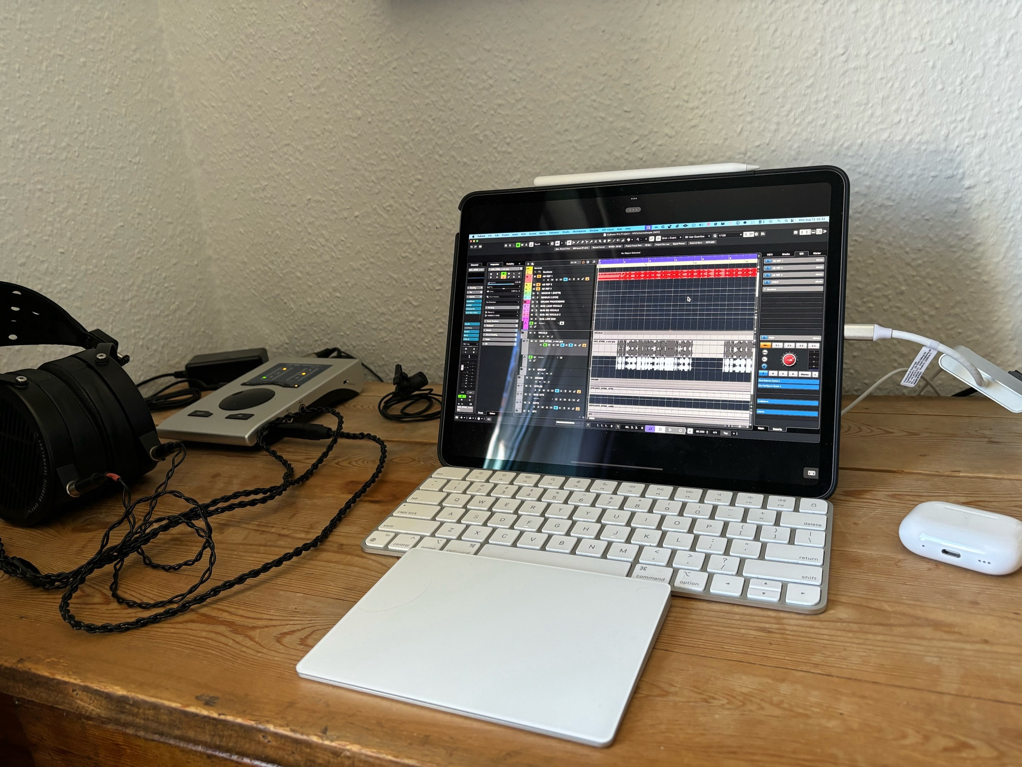 iPad setup with external RME Babyface FS and Audeze LCD-X’ connected.