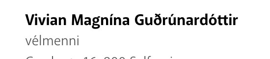 Vivian Magnína Guðrúnardóttir, vélmenni