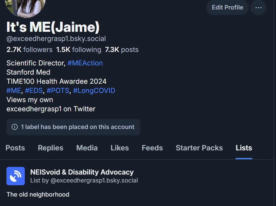 My homepage, and in the horizontal menu directly below my personal info, Lists has been selected.

You can see I have one list: 

NEISvoid & Disability Advocacy
The old neighborhood