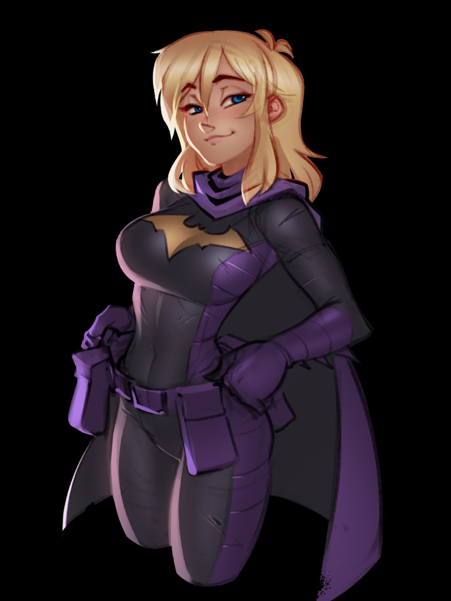 Illustration of Batgirl, Stephanie Brown, looking smug