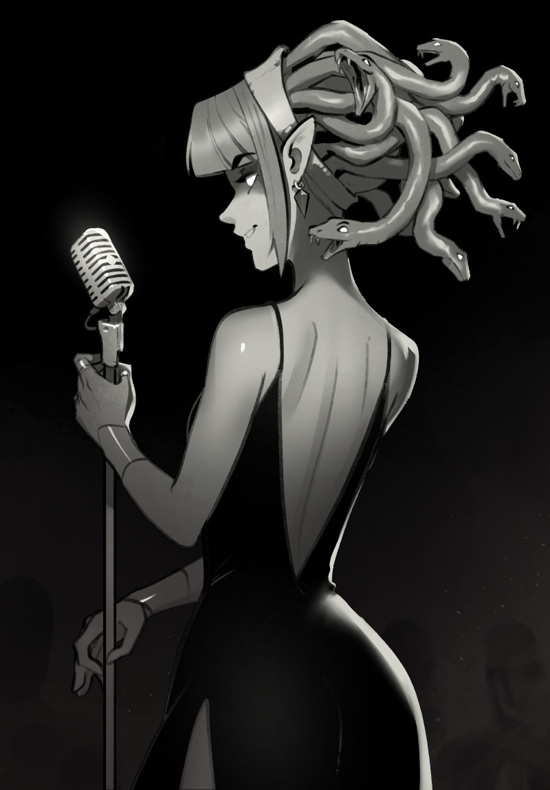 A gorgon lounge singer