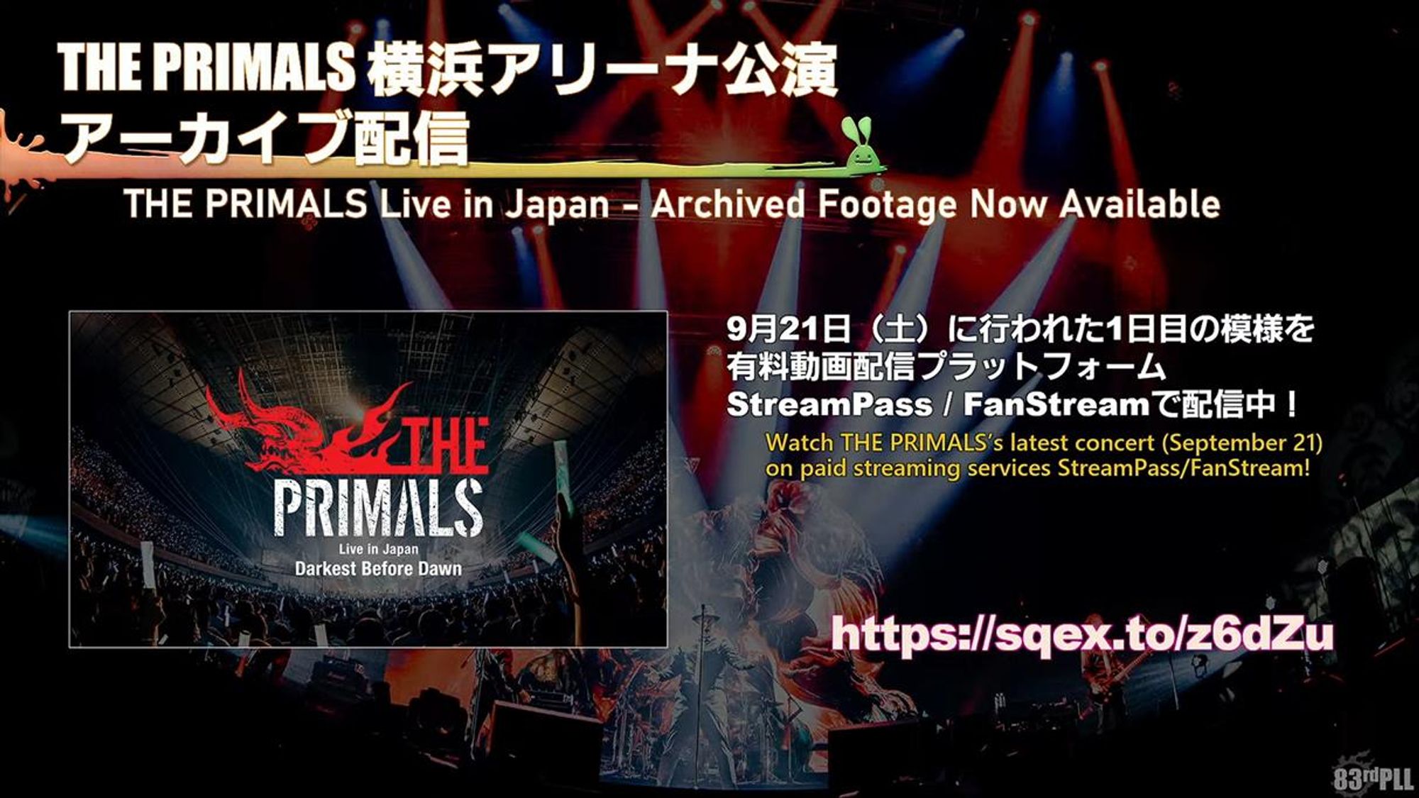 Slide de présentation du concert The Primals Live in Japan