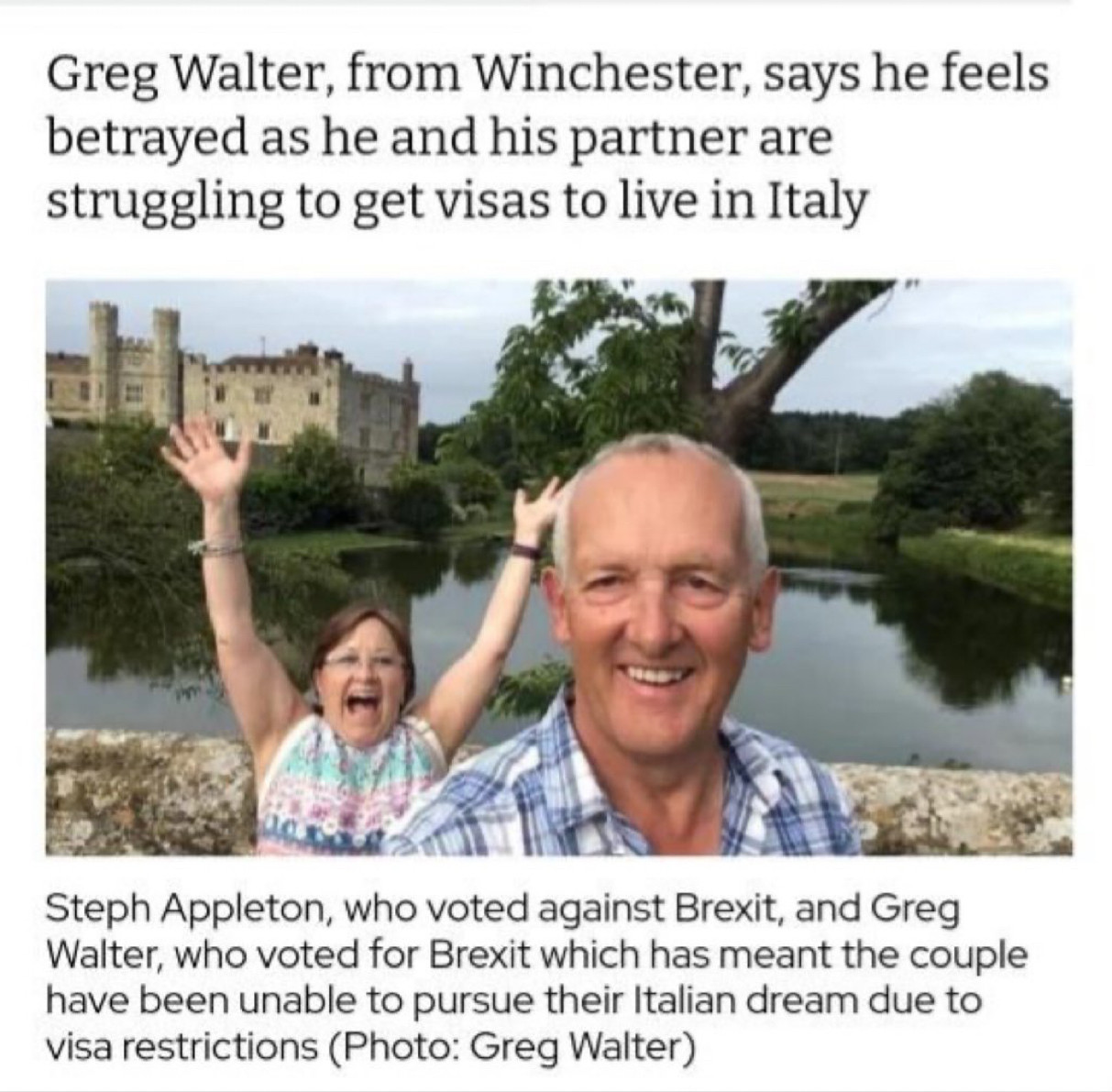 Thick-as-shit gammons upset that Brexit has impacted them living in Italy