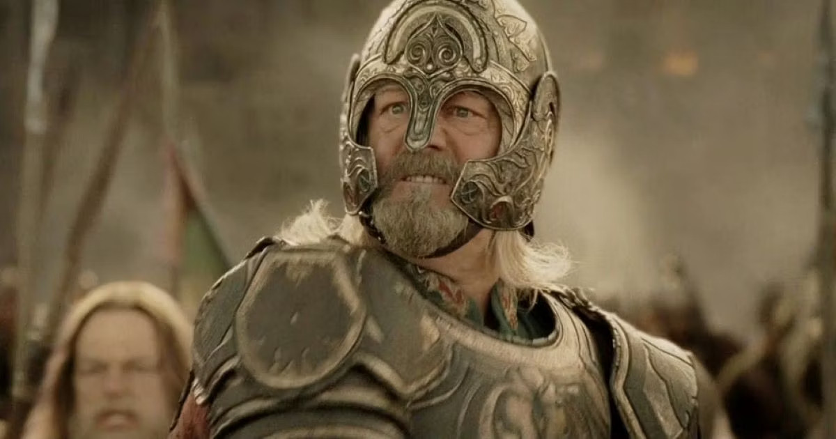 Bernard Hill dans le rôle du Roi Théoden, dans la trilogie du Seigneur des Anneaux