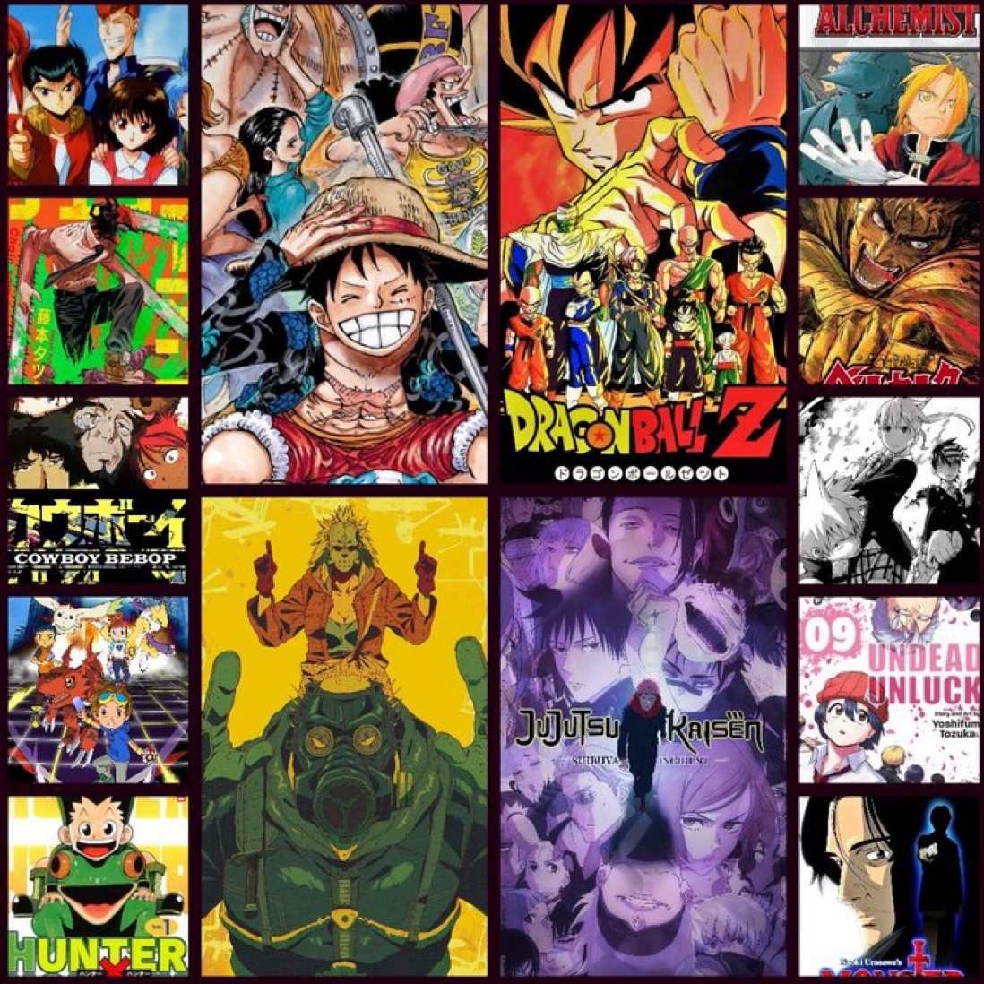 Collage of my personal favorite anime/manga series as that is what I tend to talk about when I’m not talking about video games like Tekken or Sonic or Western comic books.