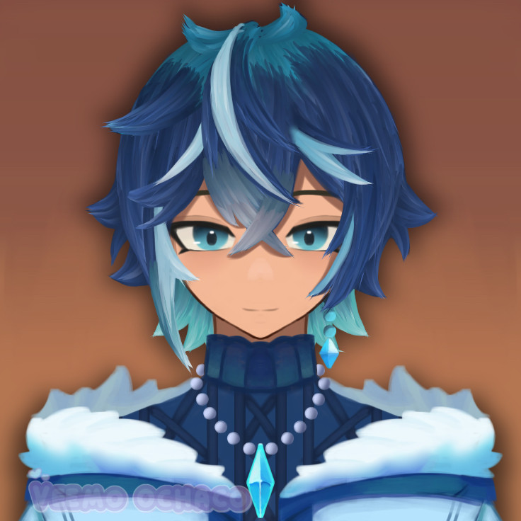 An edit of a vtuber named “Niyeko” in Genshin style.