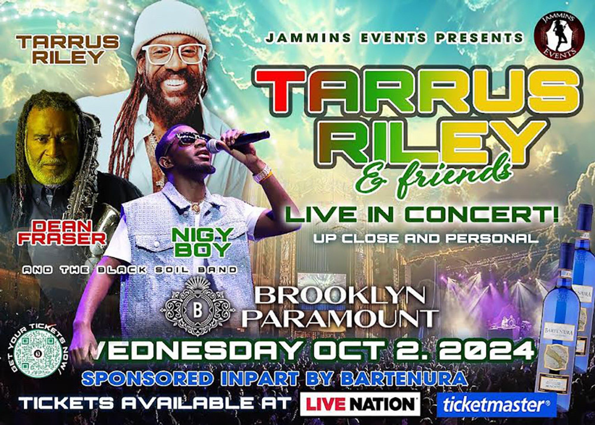 TARRUS RILEY live tomorrow night Weds., October2, 2024 @ Brooklyn Paramount!

Tix here: https://concerts.livenation.com/tarrus-riley-brooklyn-new-york-10-02-2024/event/000060EFE6014BB7