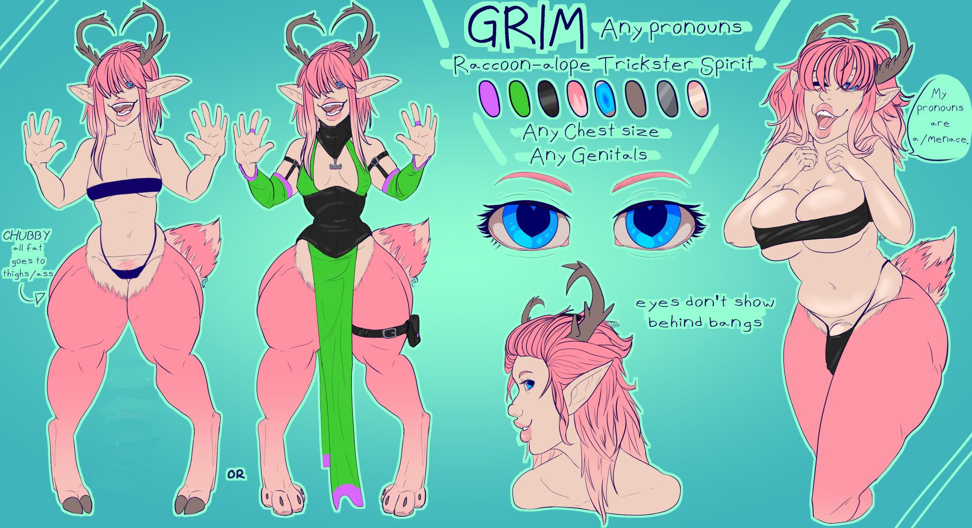 a more humanoid reference for grimlyn instead of chibi